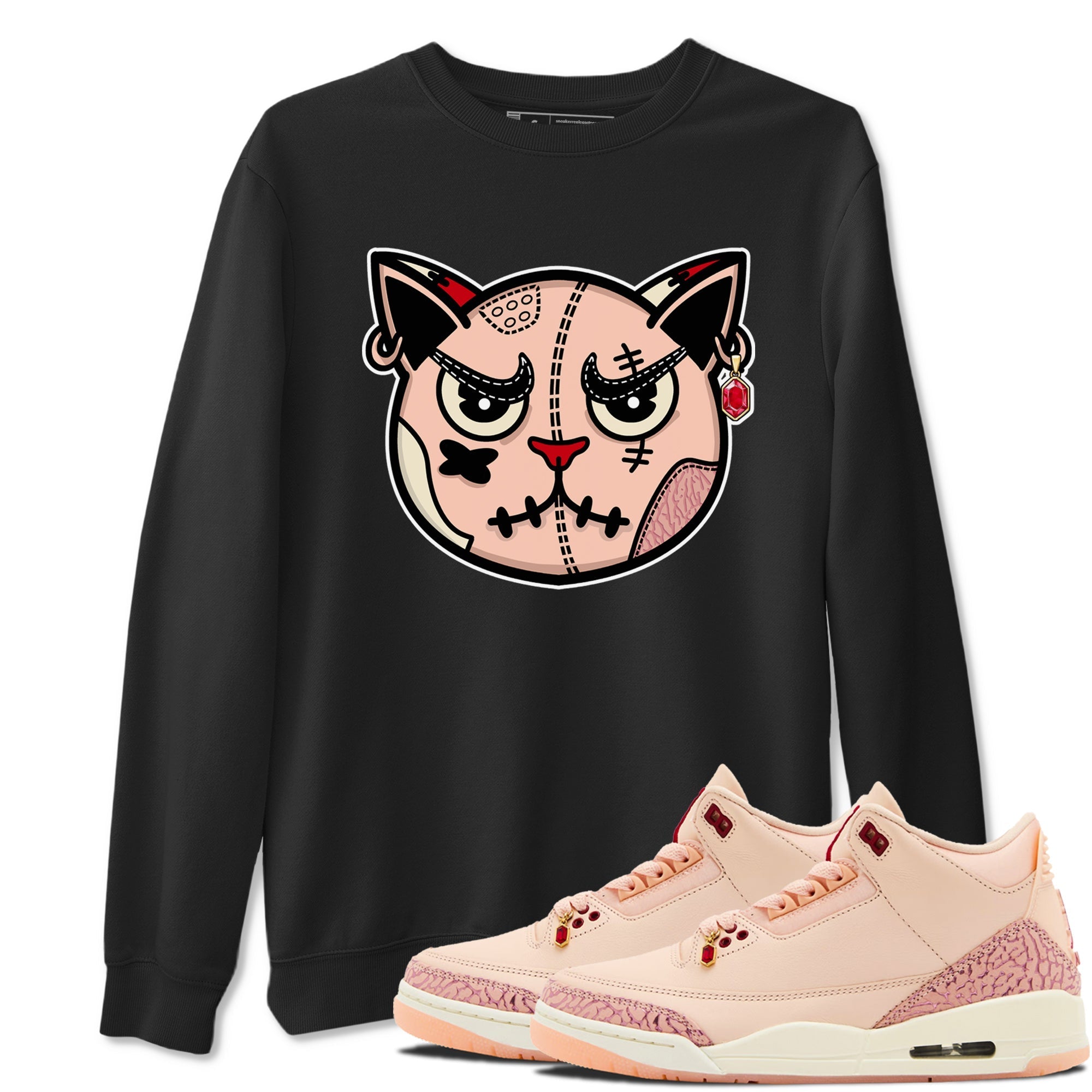 snkmatchs Cat Face snkmatch Tees - Air Jordan 3 Valentines Day