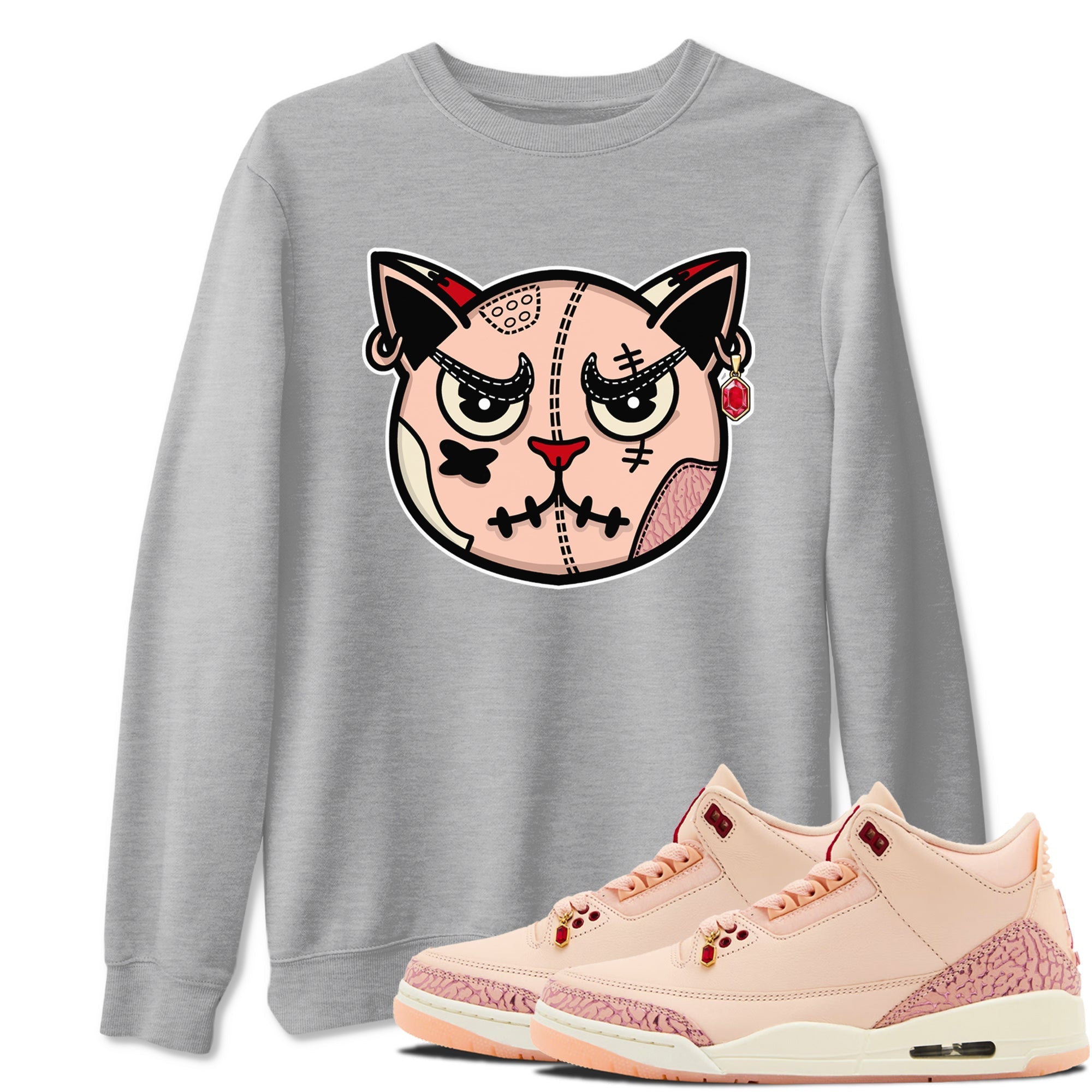 snkmatchs Cat Face snkmatch Tees - Air Jordan 3 Valentines Day
