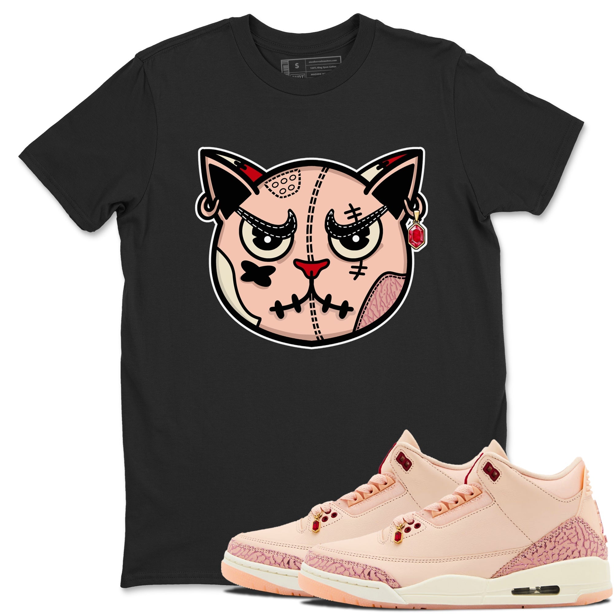 snkmatchs Cat Face snkmatch Tees - Air Jordan 3 Valentines Day