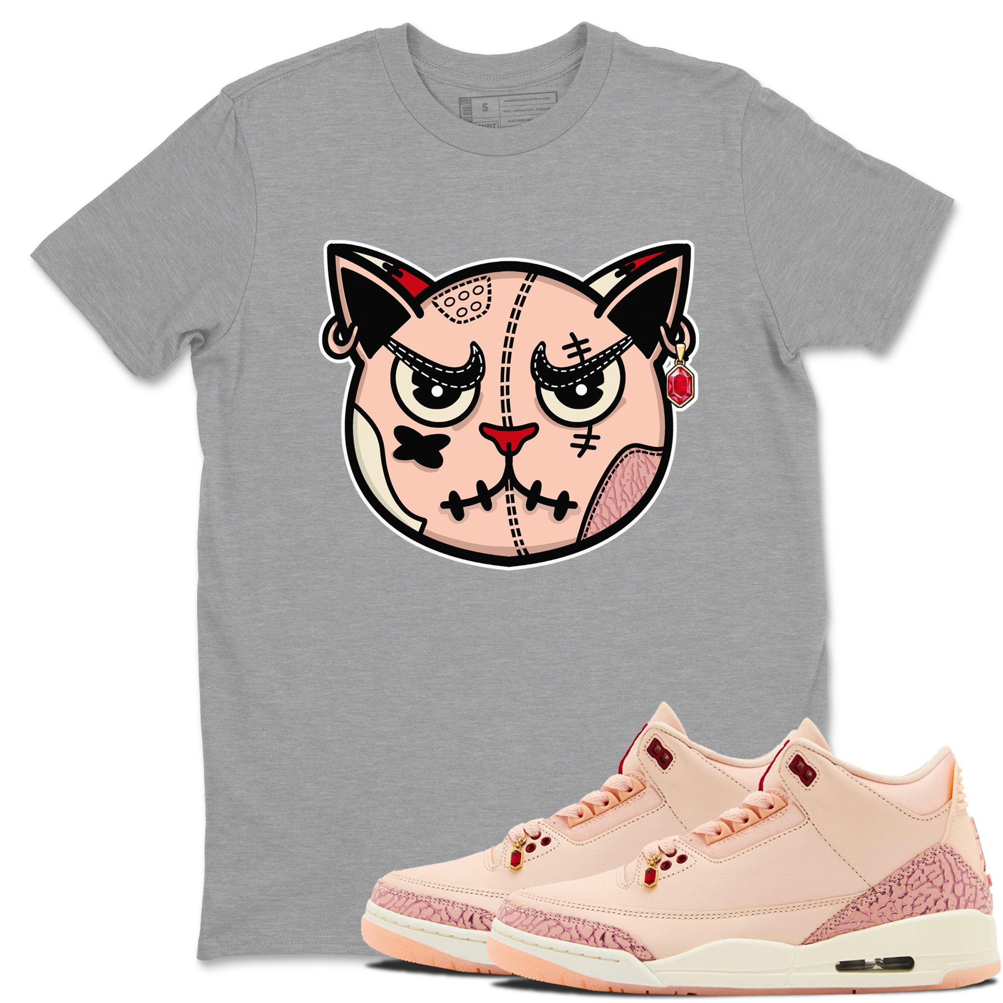 snkmatchs Cat Face snkmatch Tees - Air Jordan 3 Valentines Day