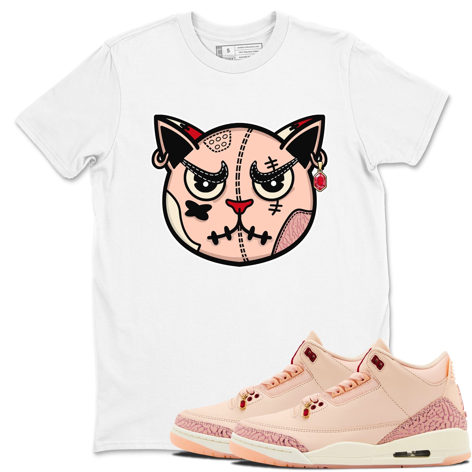 snkmatchs Cat Face snkmatch Tees - Air Jordan 3 Valentines Day