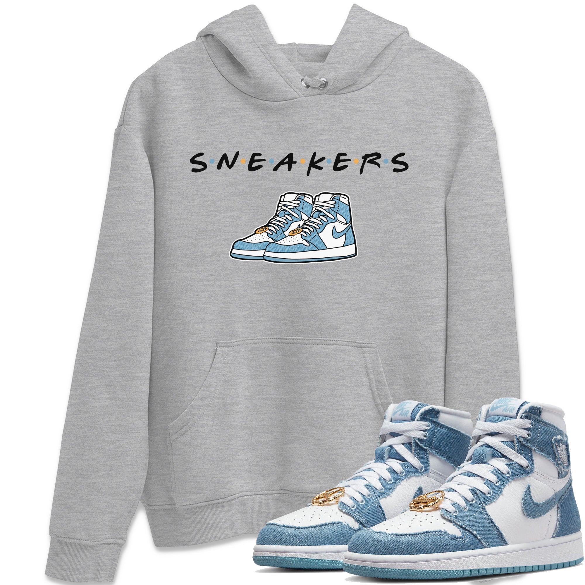 snkmatchs Unisex Tops - Air Jordan 1 Denim