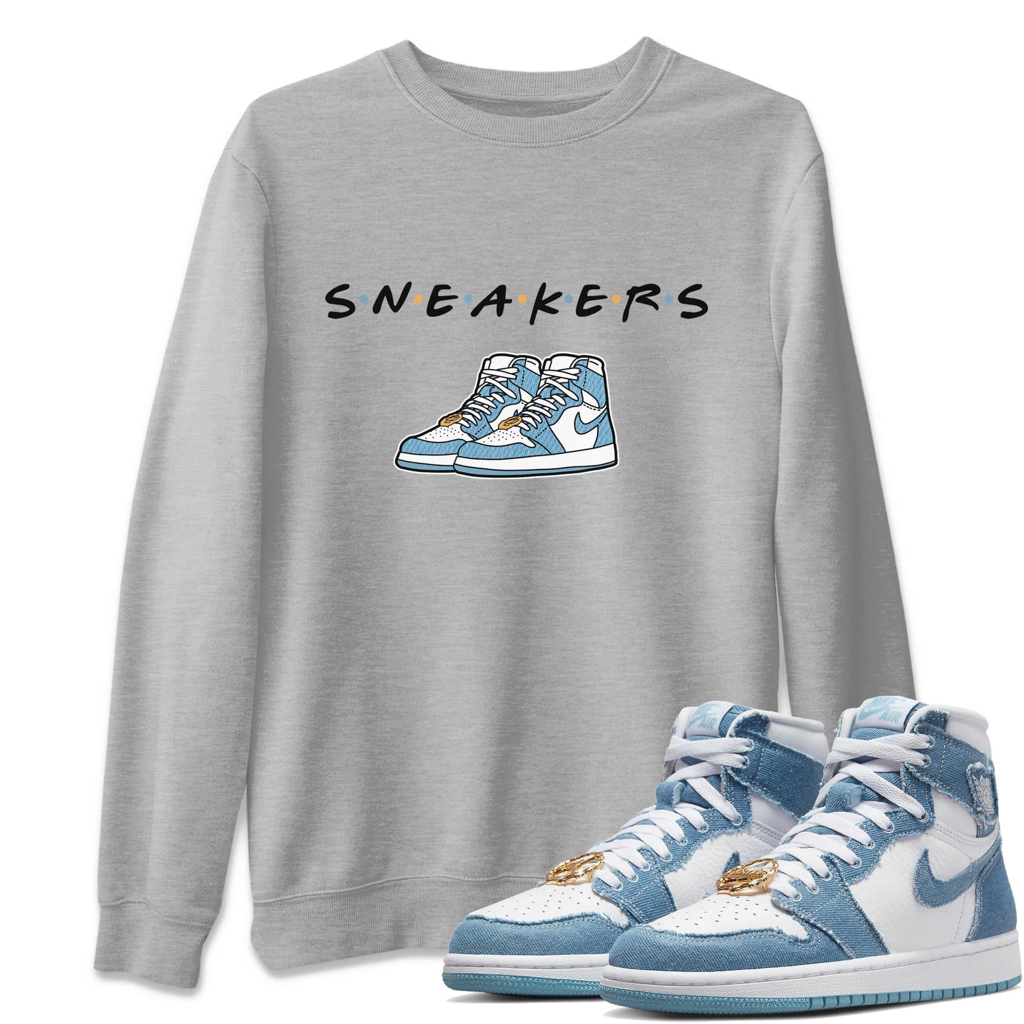 snkmatchs Unisex Tops - Air Jordan 1 Denim
