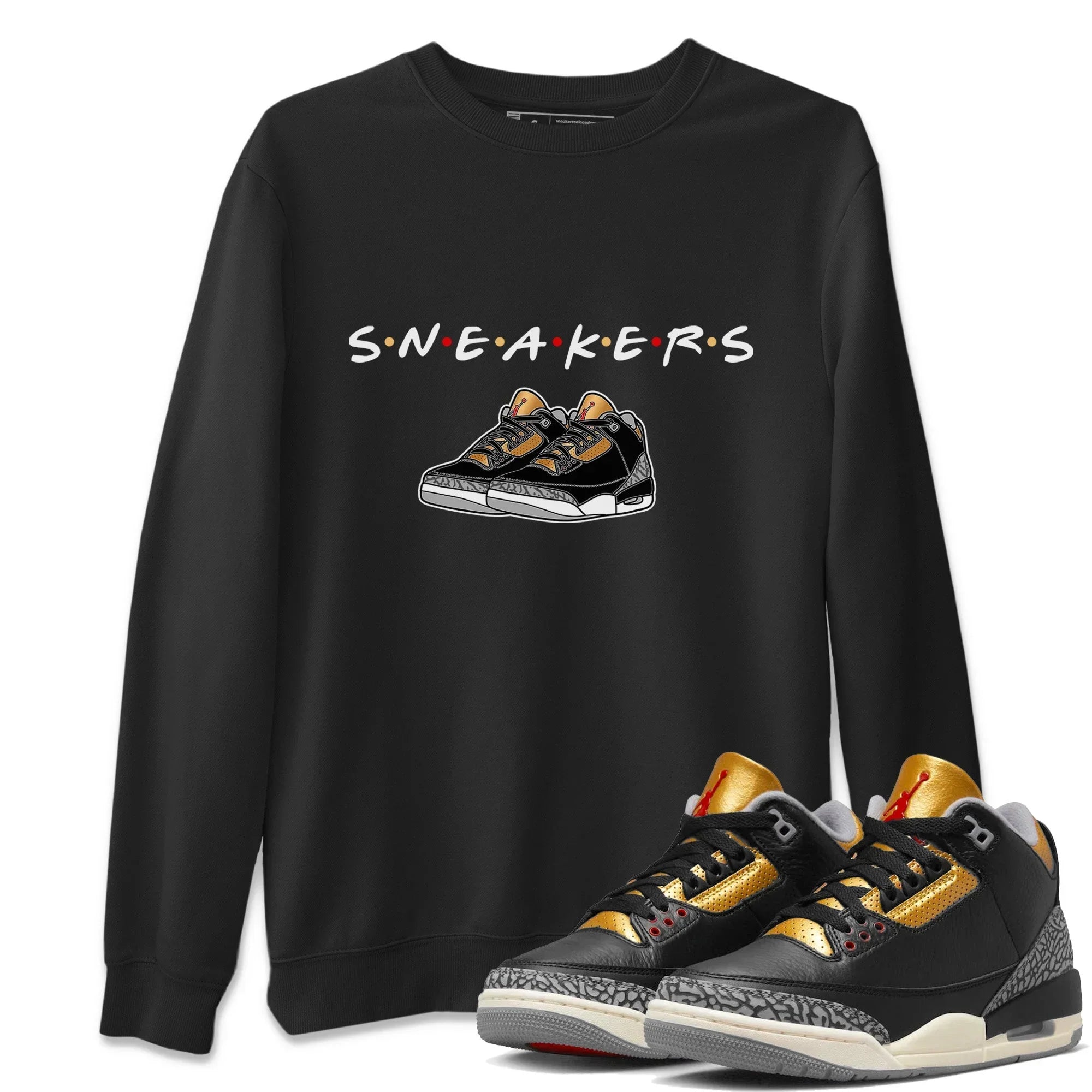 snkmatchs Unisex Tops - Air Jordan 3 Black Gold