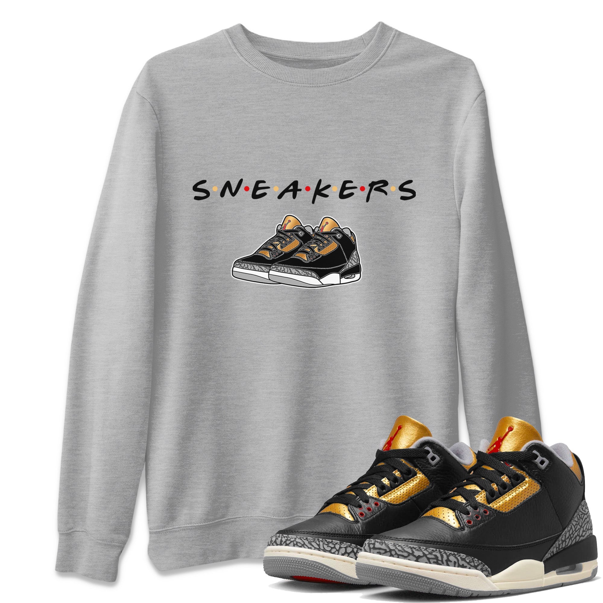 snkmatchs Unisex Tops - Air Jordan 3 Black Gold