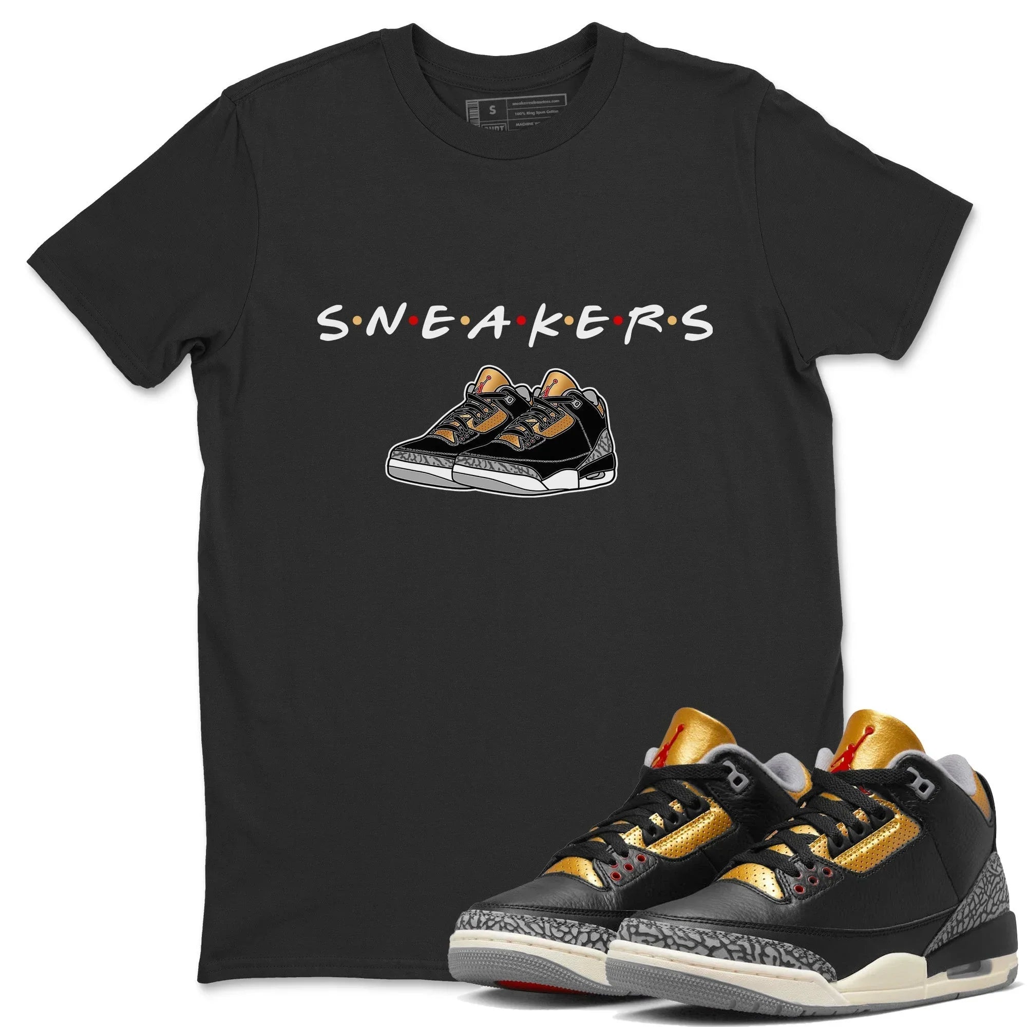 snkmatchs Unisex Tops - Air Jordan 3 Black Gold