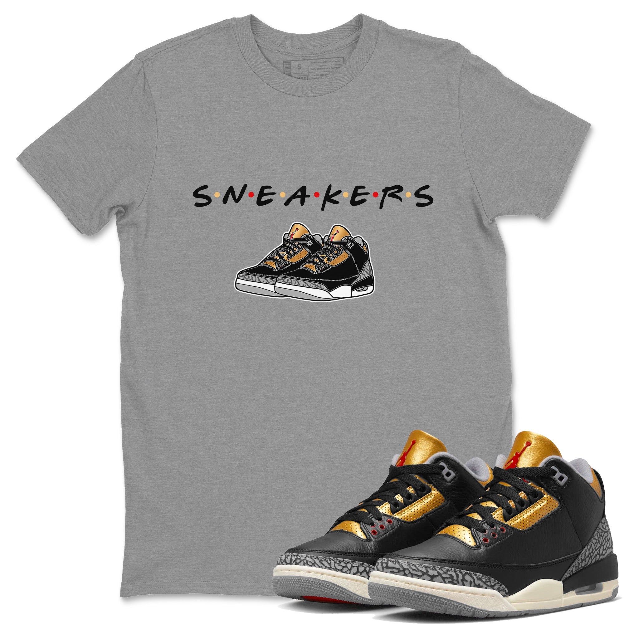 snkmatchs Unisex Tops - Air Jordan 3 Black Gold