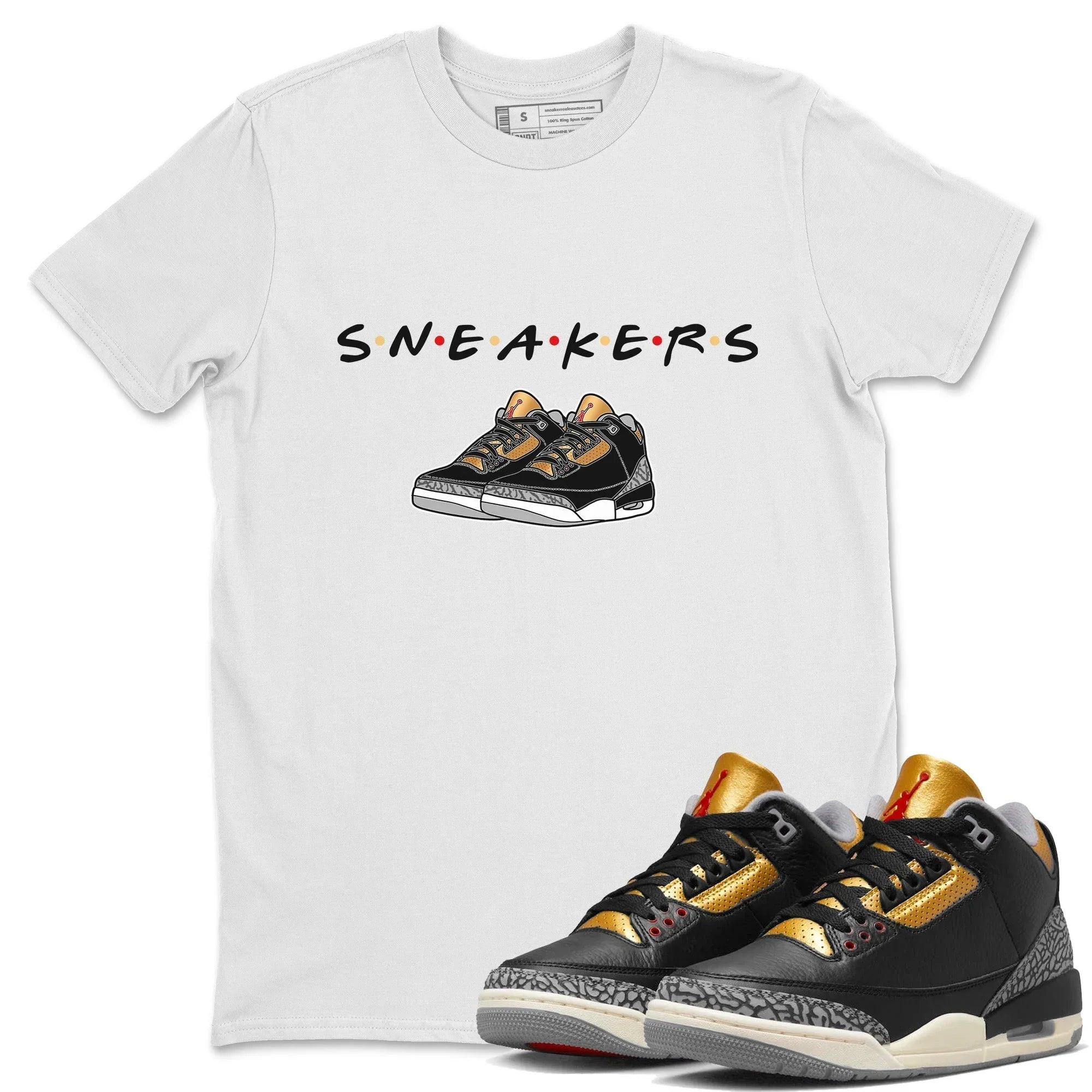 snkmatchs Unisex Tops - Air Jordan 3 Black Gold