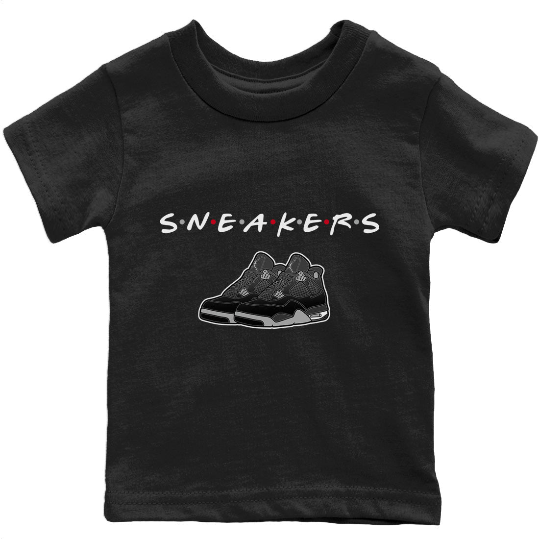 snkmatchs Kids Tops - Air Jordan 4 Black Canvas