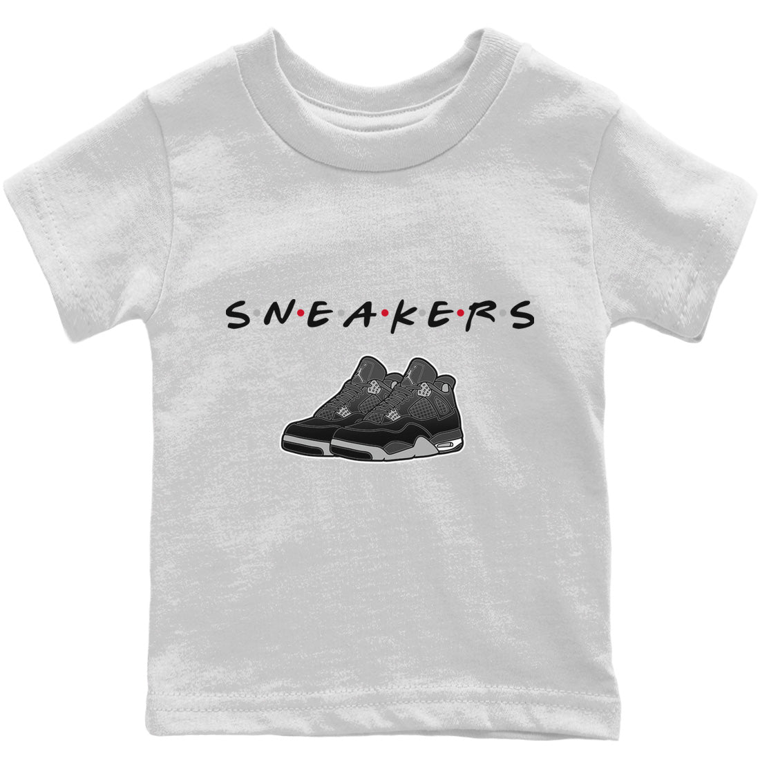 snkmatchs Kids Tops - Air Jordan 4 Black Canvas