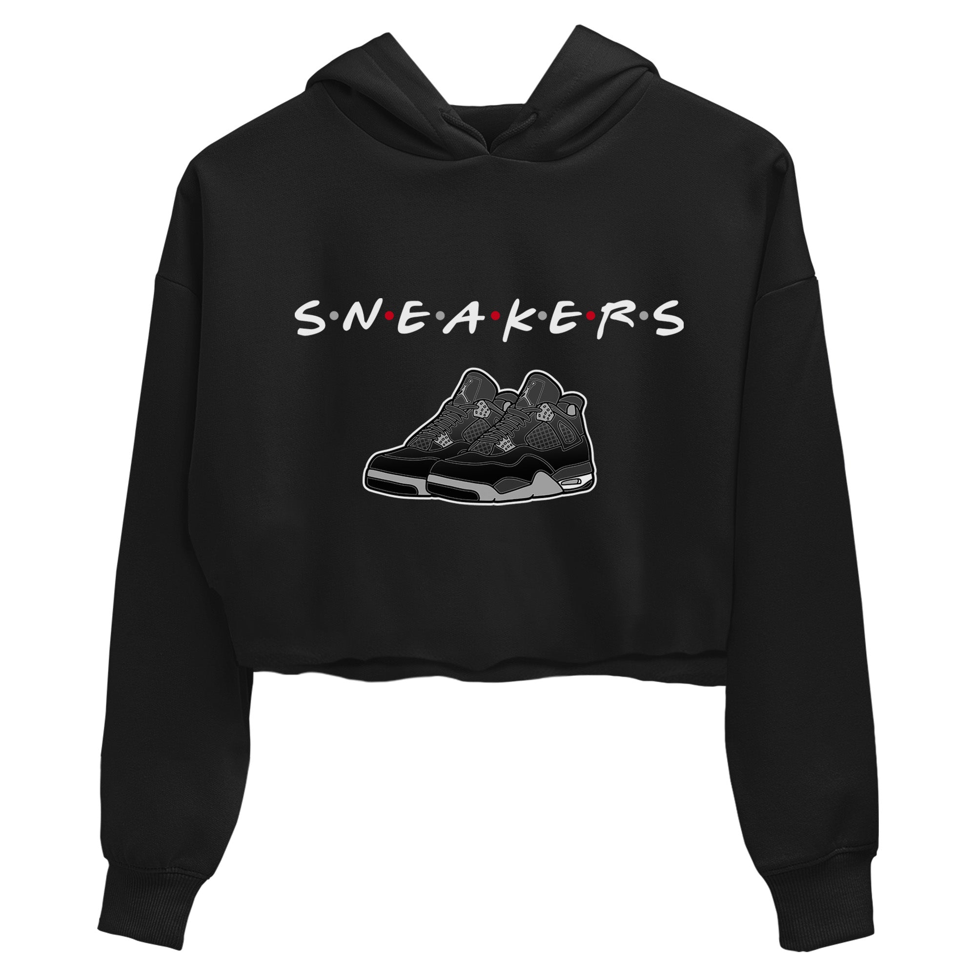 snkmatchs Women's Tops - Air Jordan 4 Black Canvas