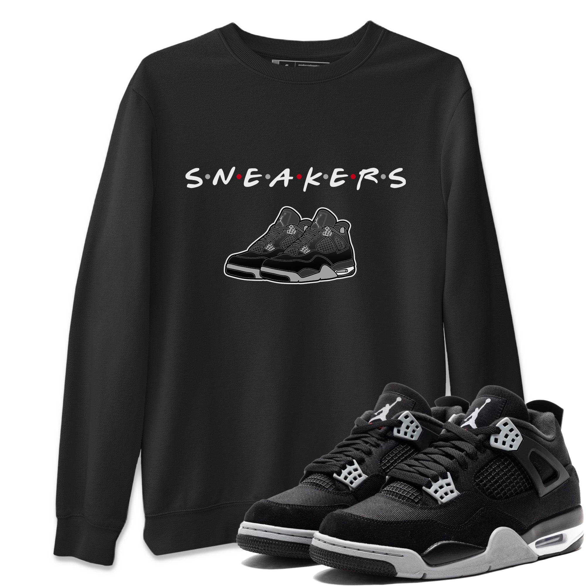 snkmatchs Unisex Tops - Air Jordan 4 Black Canvas