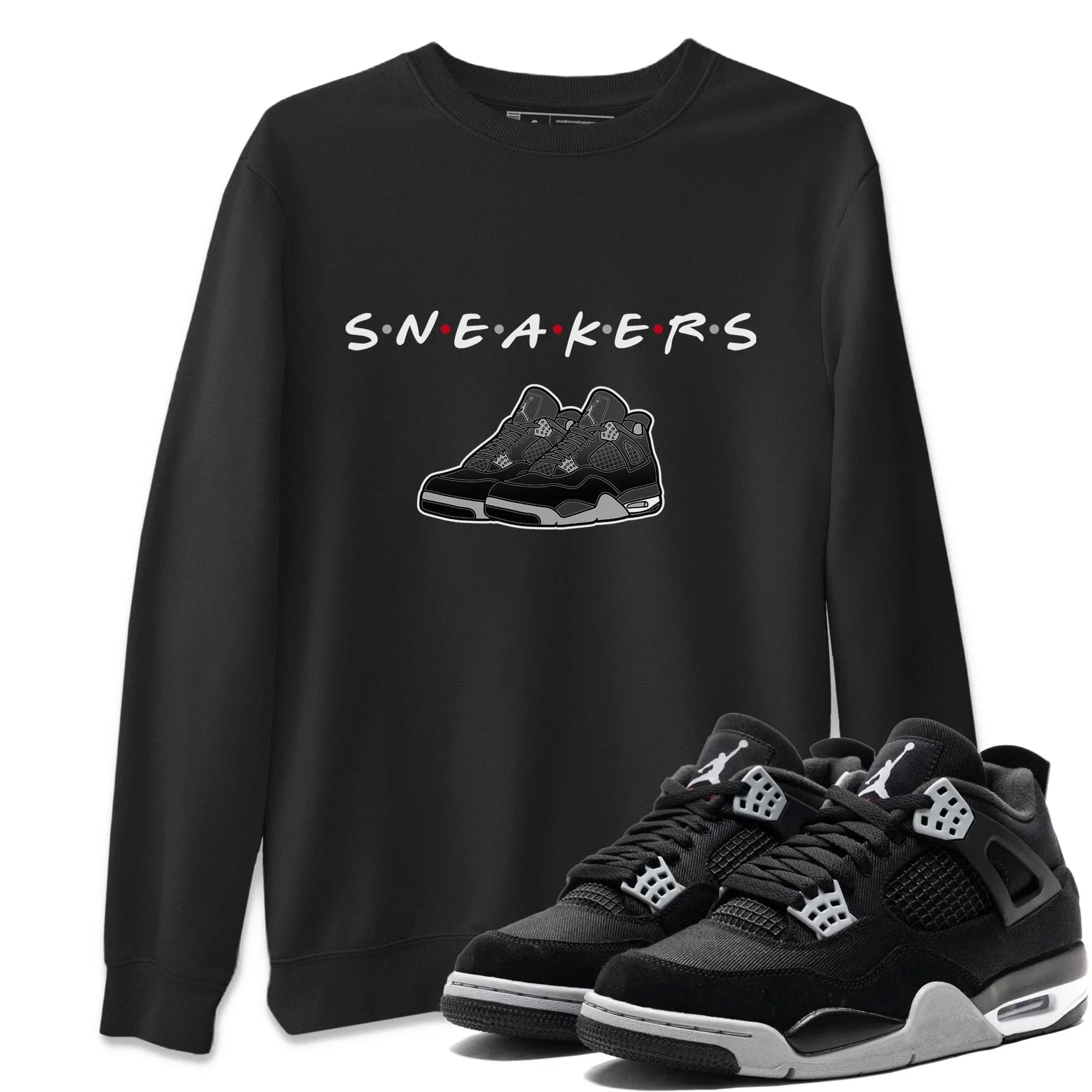 snkmatchs Unisex Tops - Air Jordan 4 Black Canvas