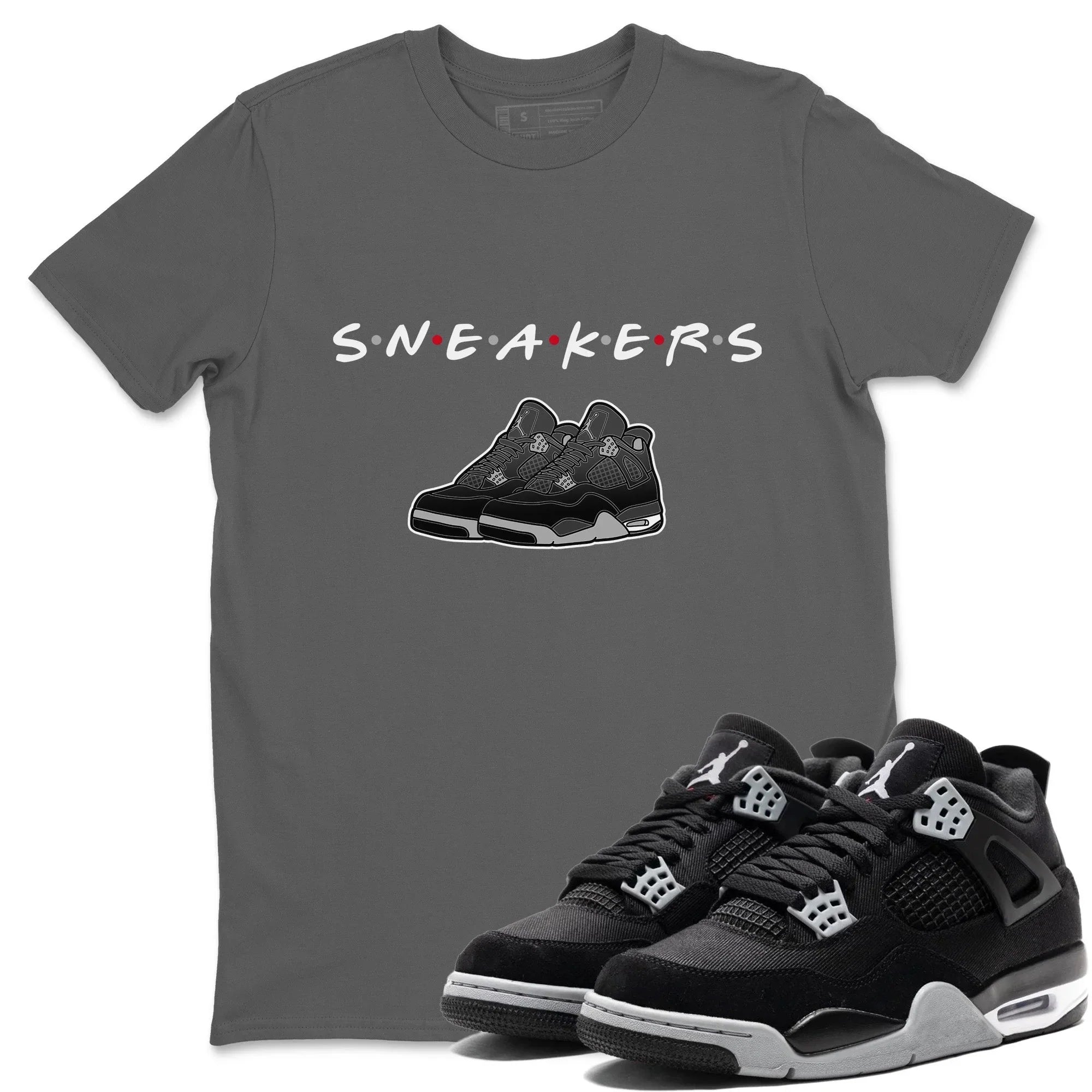 snkmatchs Unisex Tops - Air Jordan 4 Black Canvas