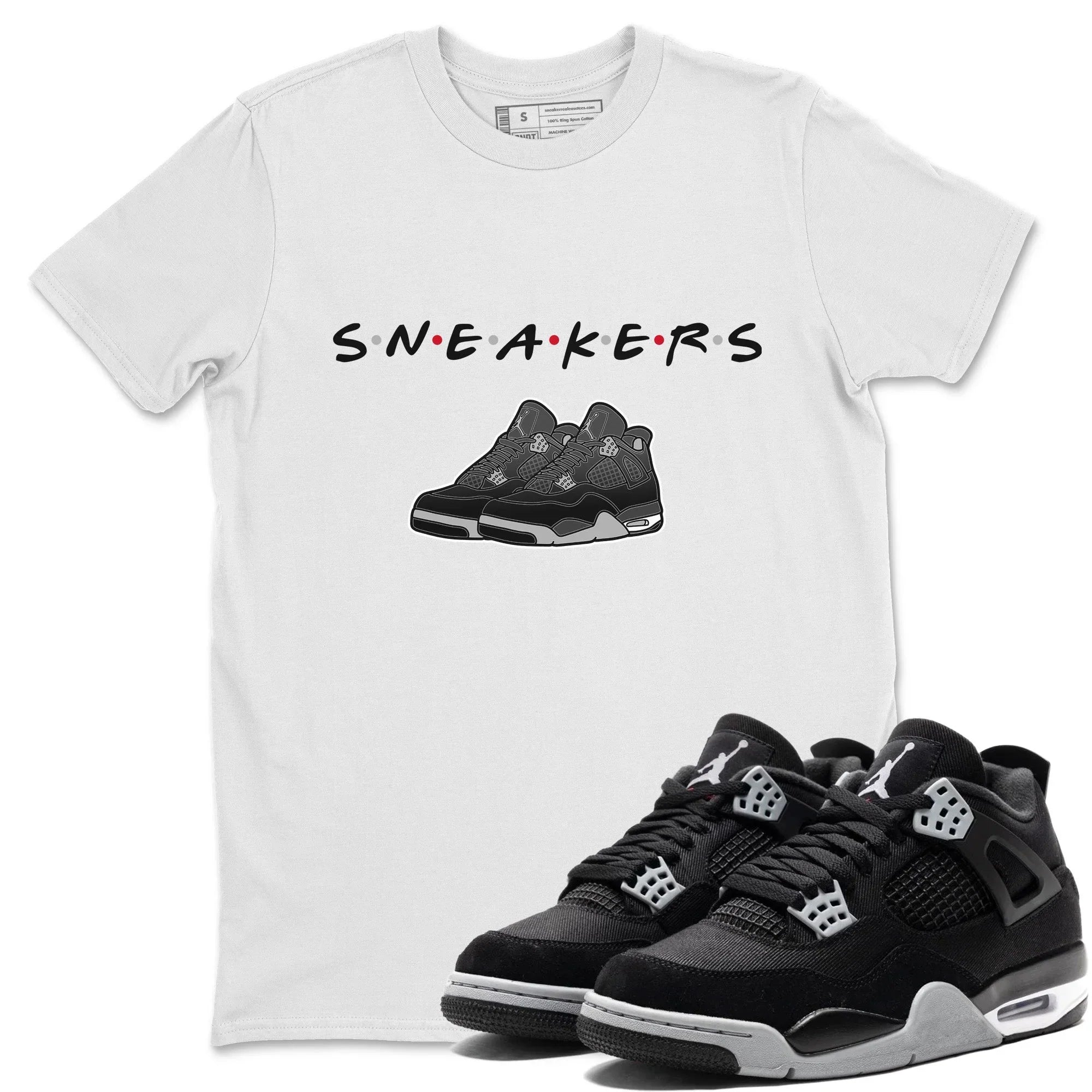 snkmatchs Unisex Tops - Air Jordan 4 Black Canvas