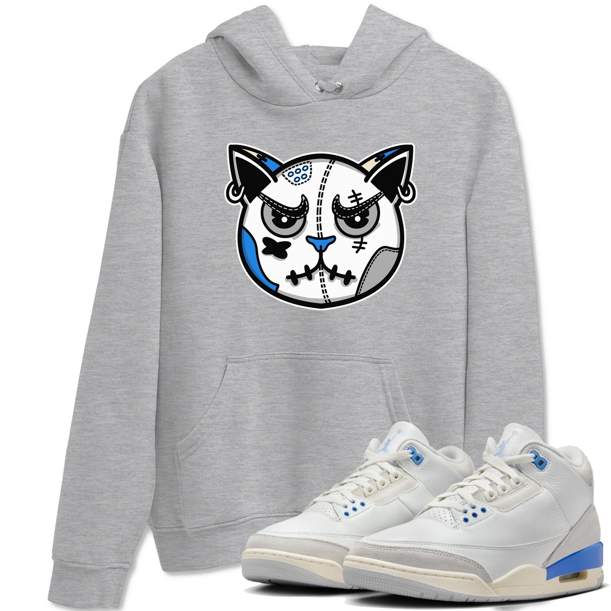 Snekaer Cat Face snkmatch Tees - Air Jordan 3 Lucky Shorts