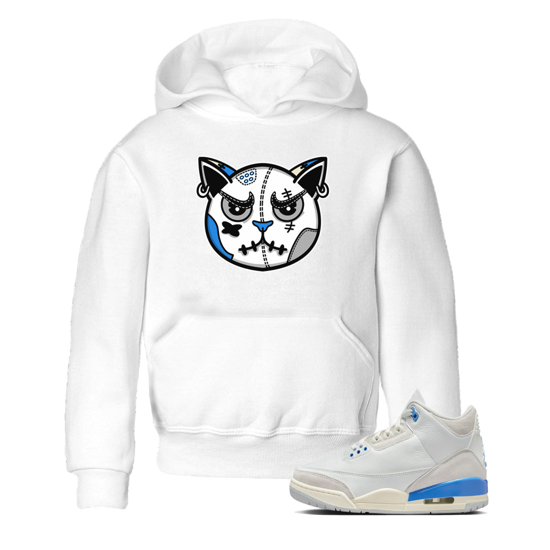Snekaer Cat Face snkmatch Tees Kids - Air Jordan 3 Lucky Shorts