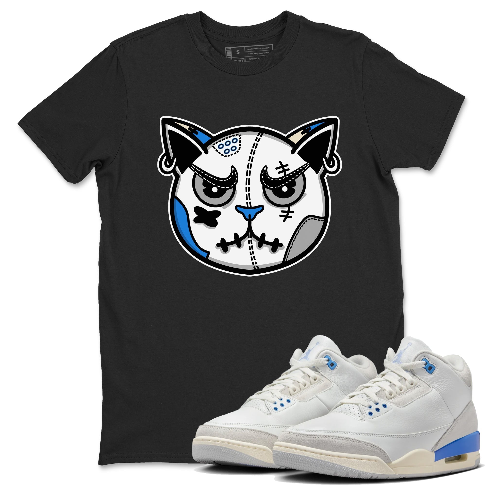 Snekaer Cat Face snkmatch Tees - Air Jordan 3 Lucky Shorts