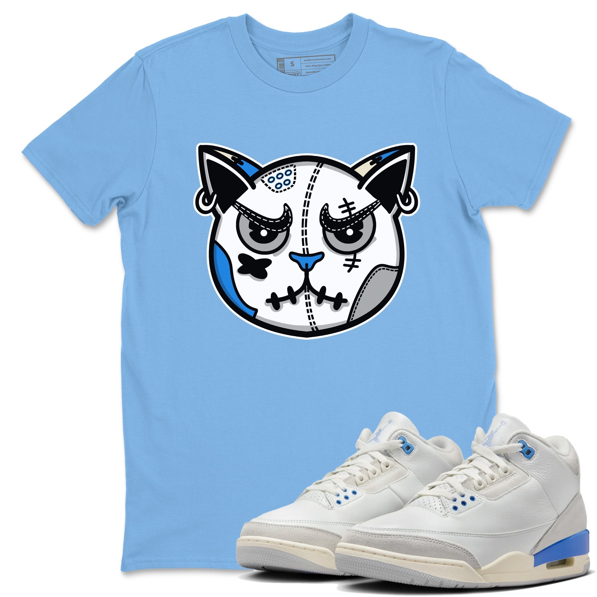 Snekaer Cat Face snkmatch Tees - Air Jordan 3 Lucky Shorts