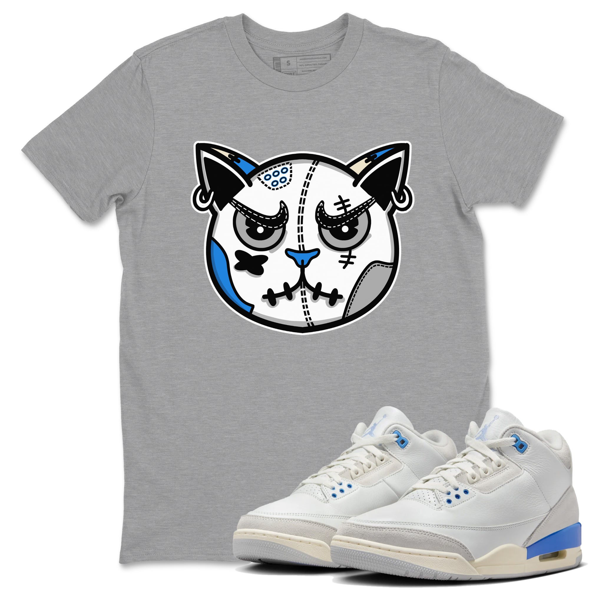 Snekaer Cat Face snkmatch Tees - Air Jordan 3 Lucky Shorts