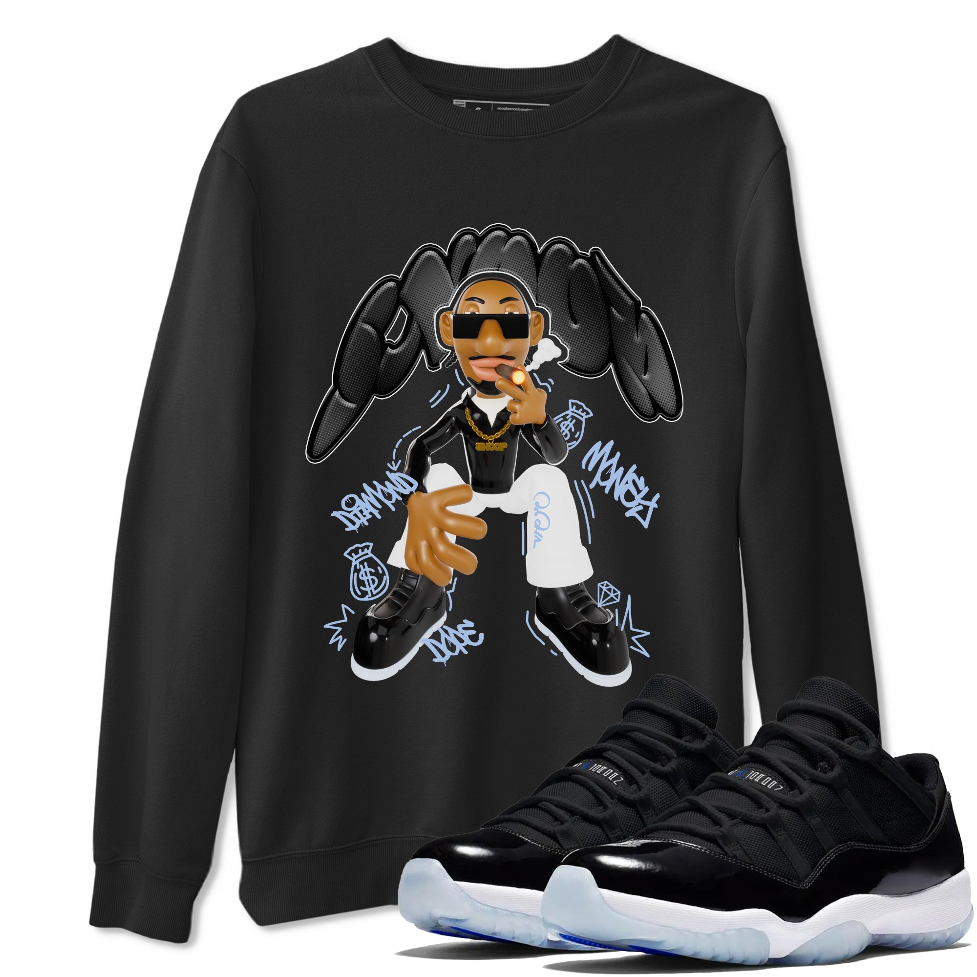 Snoop snkmatch Tee - Air Jordan 11 Black and Varsity Royal