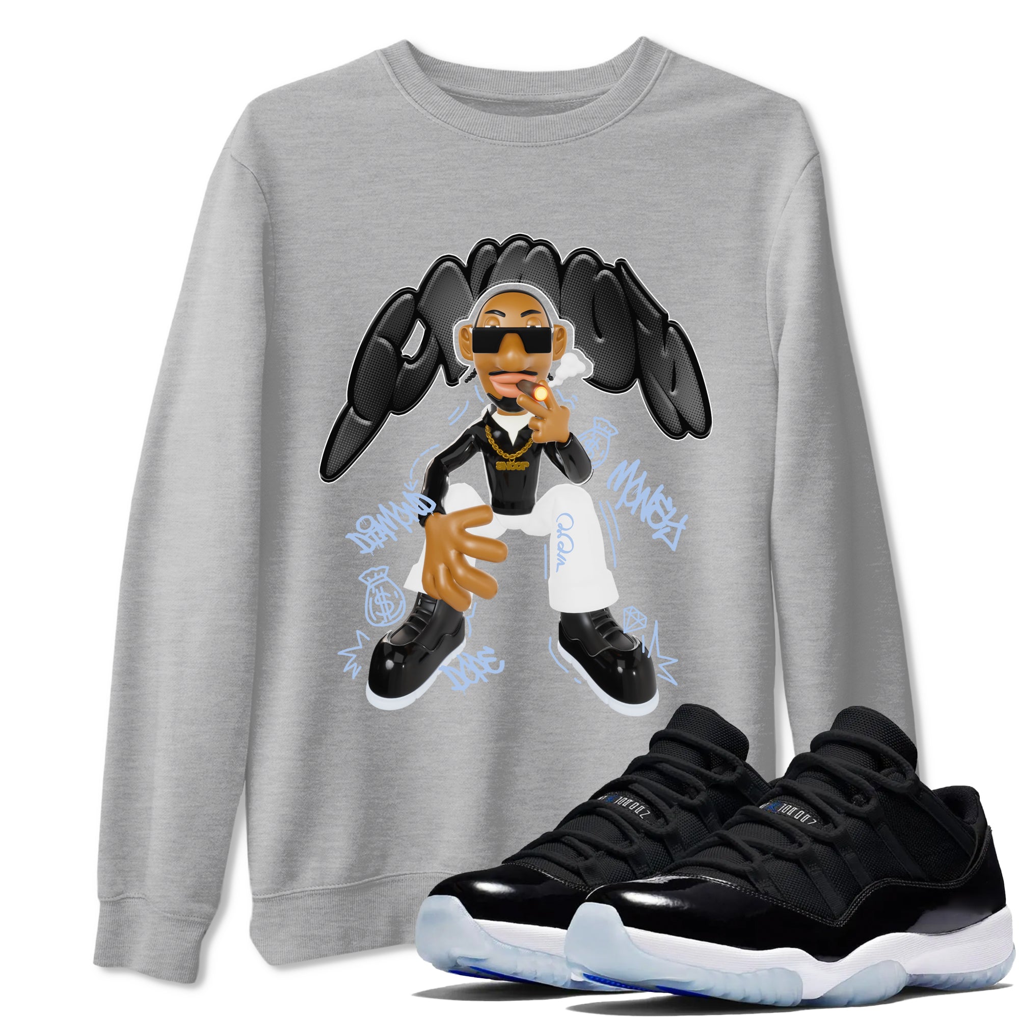 Snoop snkmatch Tee - Air Jordan 11 Black and Varsity Royal