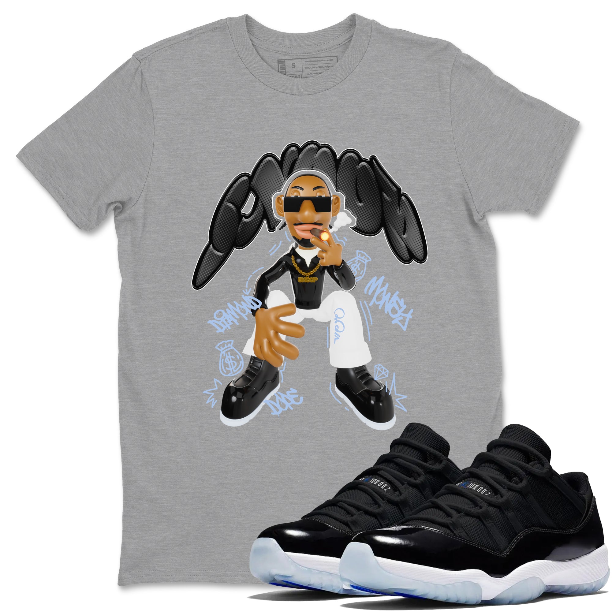 Snoop snkmatch Tee - Air Jordan 11 Black and Varsity Royal