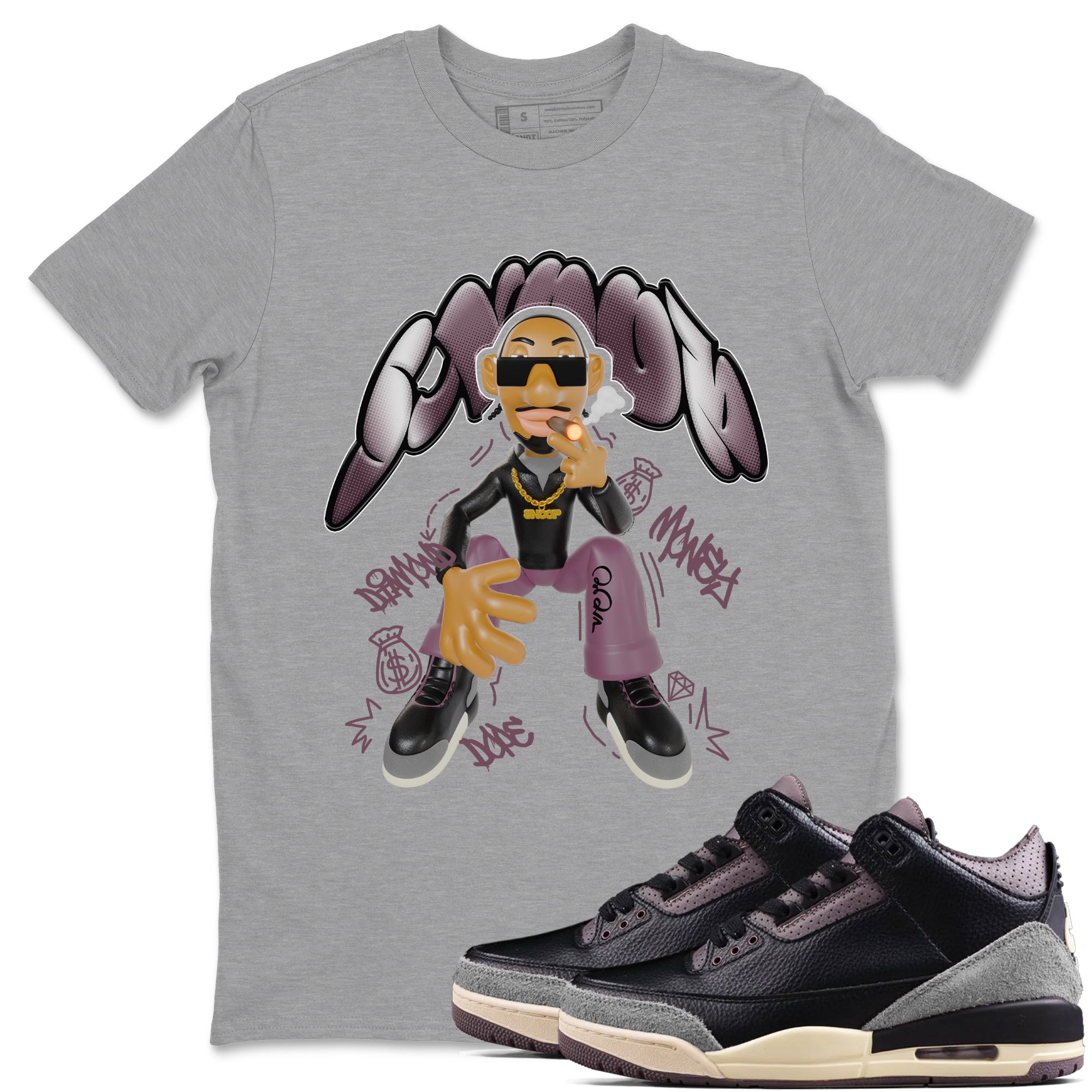 Snoop snkmatch Tees - Air Jordan 3 A Ma Maniere x Black