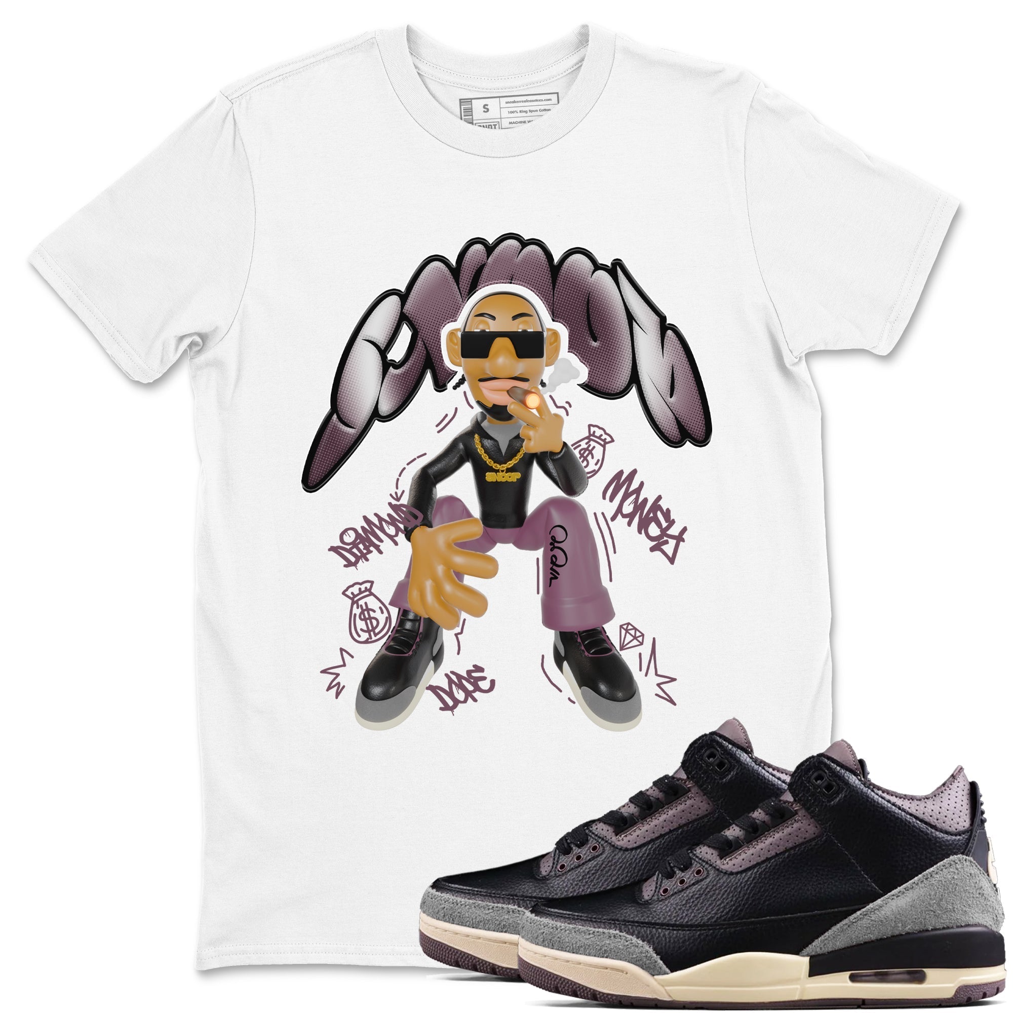 Snoop snkmatch Tees - Air Jordan 3 A Ma Maniere x Black