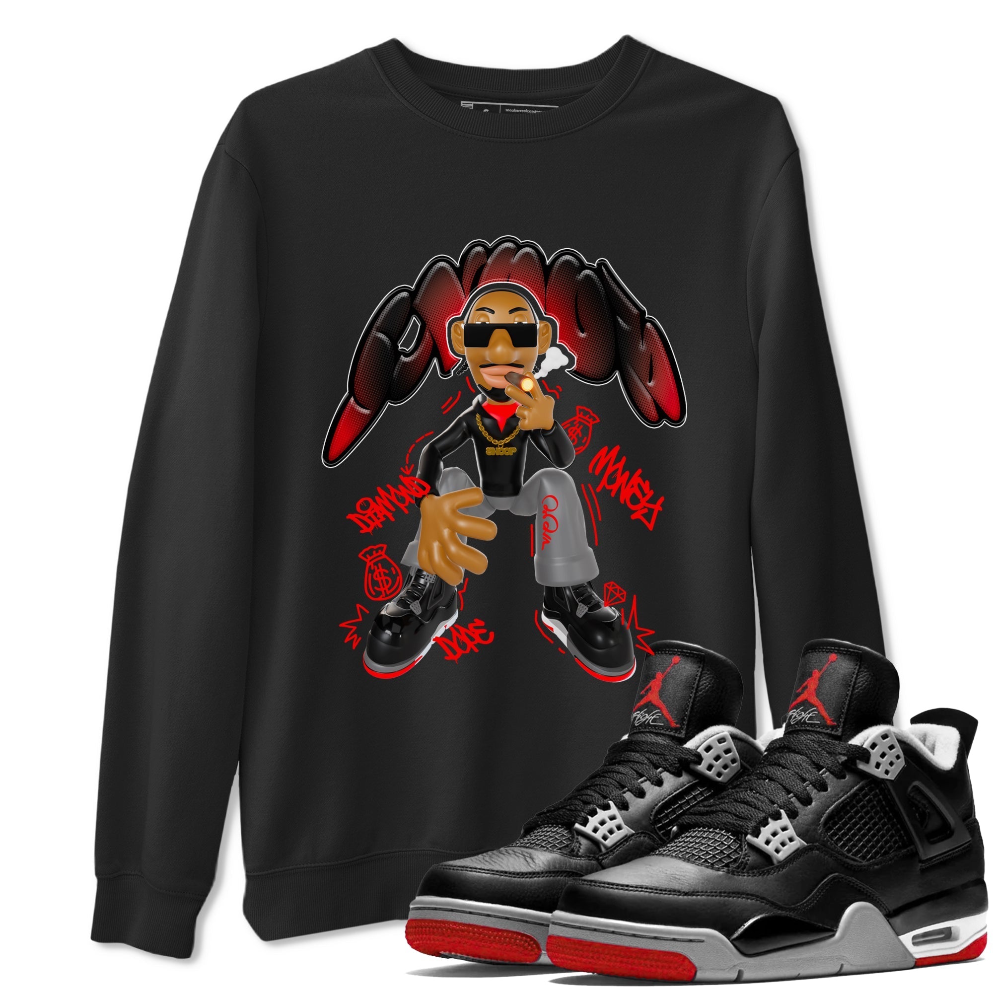 Snoop snkmatch Tee - Air Jordan 4 Bred Reimagined