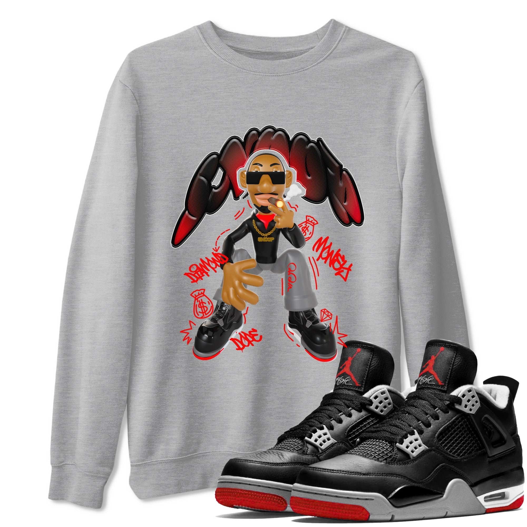 Snoop snkmatch Tee - Air Jordan 4 Bred Reimagined