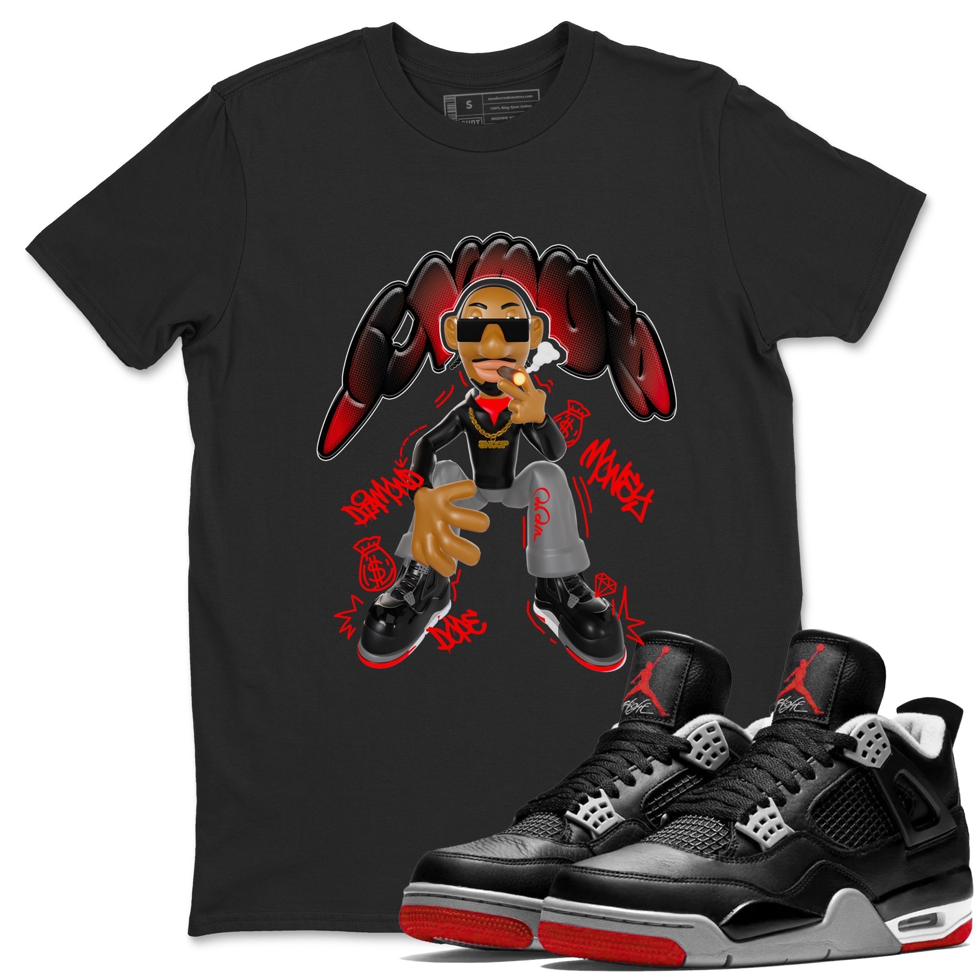 Snoop snkmatch Tee - Air Jordan 4 Bred Reimagined
