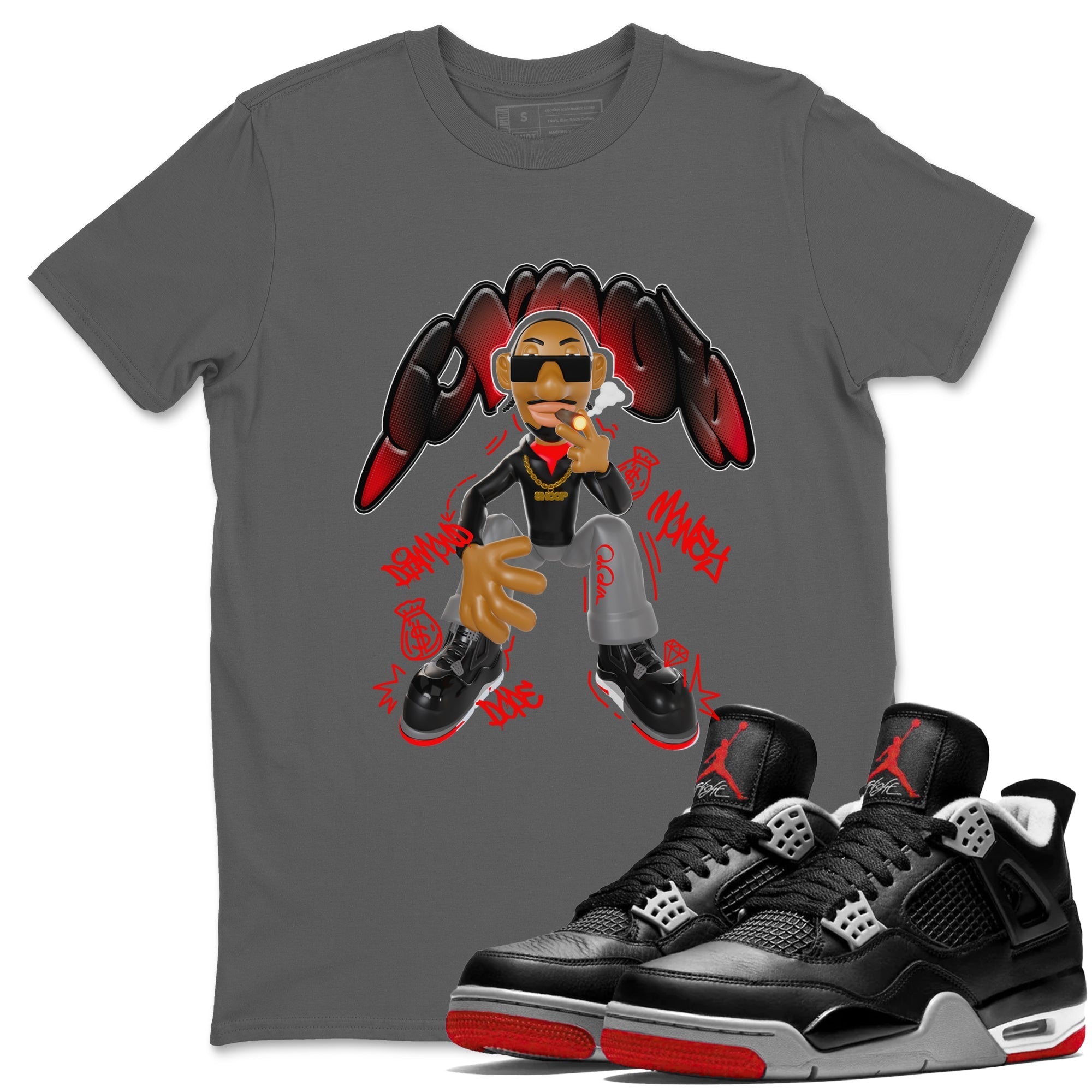 Snoop snkmatch Tee - Air Jordan 4 Bred Reimagined