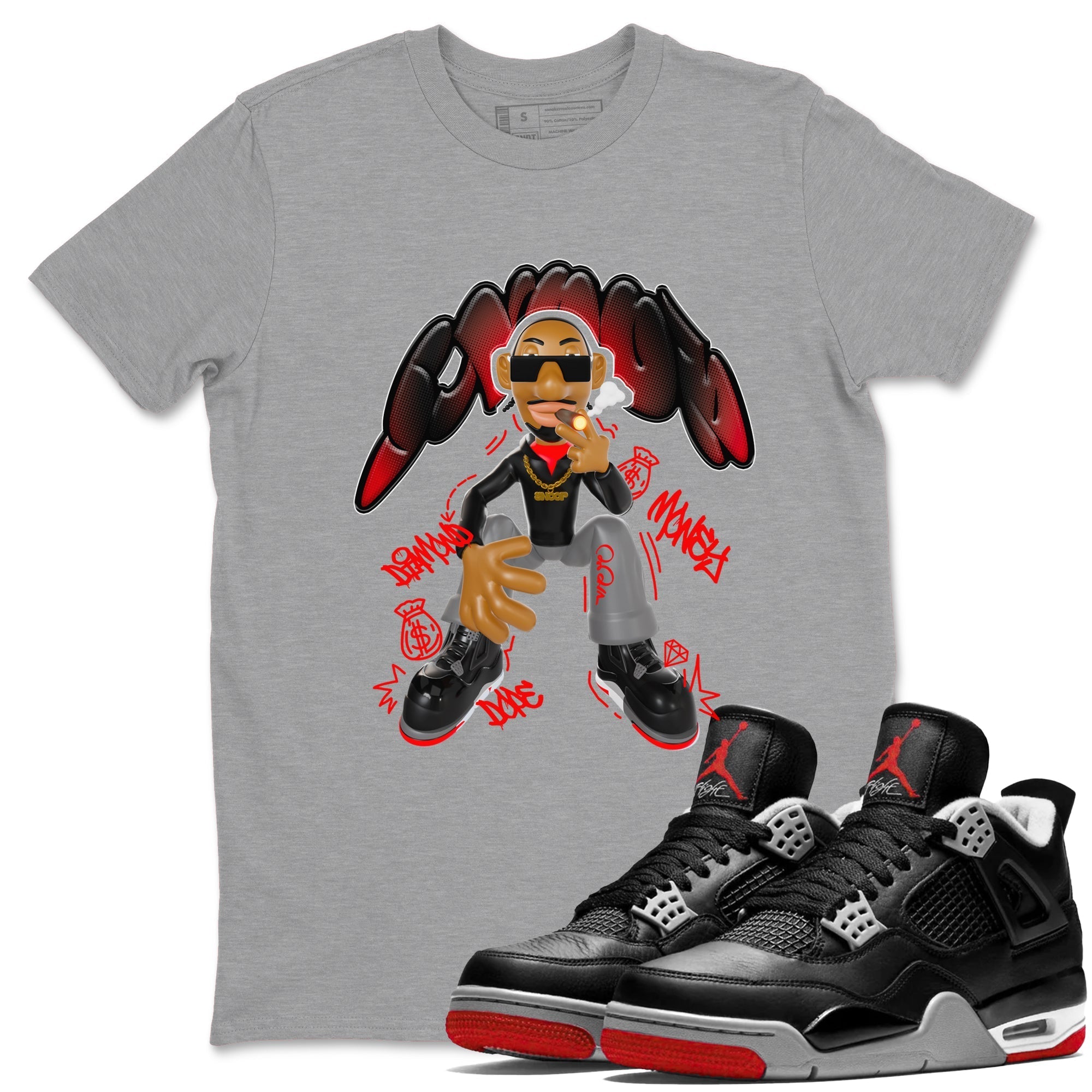 Snoop snkmatch Tee - Air Jordan 4 Bred Reimagined