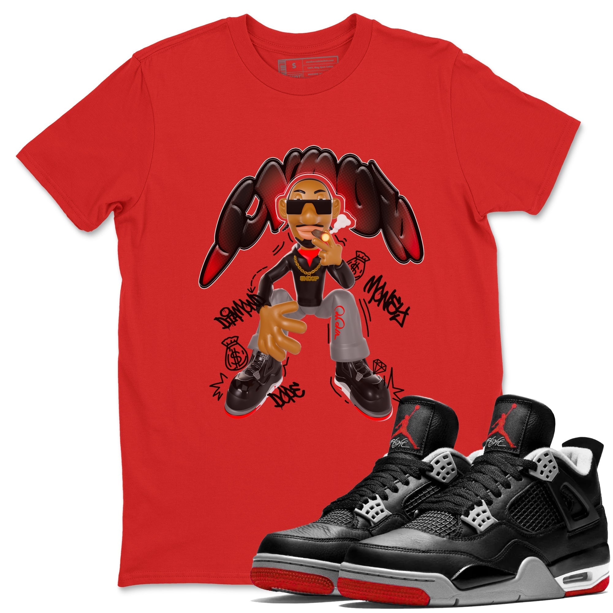 Snoop snkmatch Tee - Air Jordan 4 Bred Reimagined