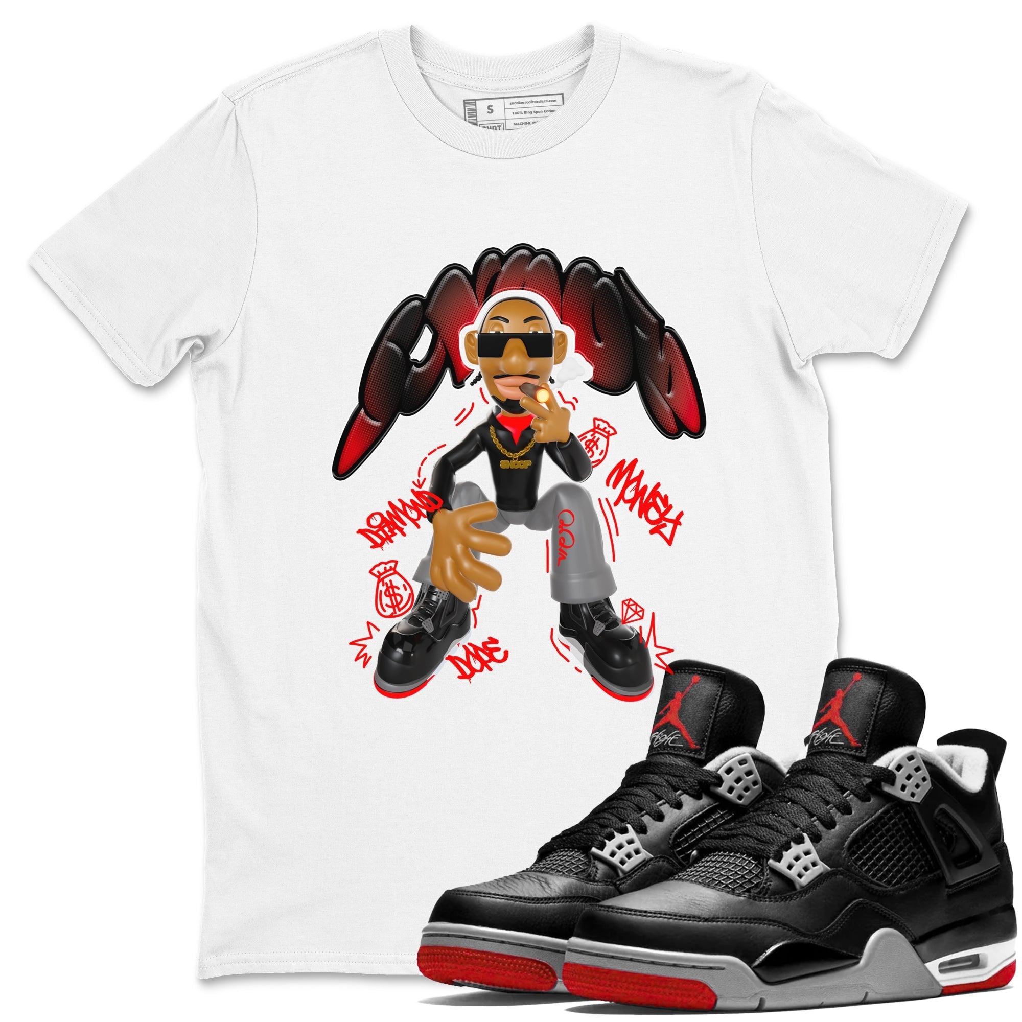 Snoop snkmatch Tee - Air Jordan 4 Bred Reimagined