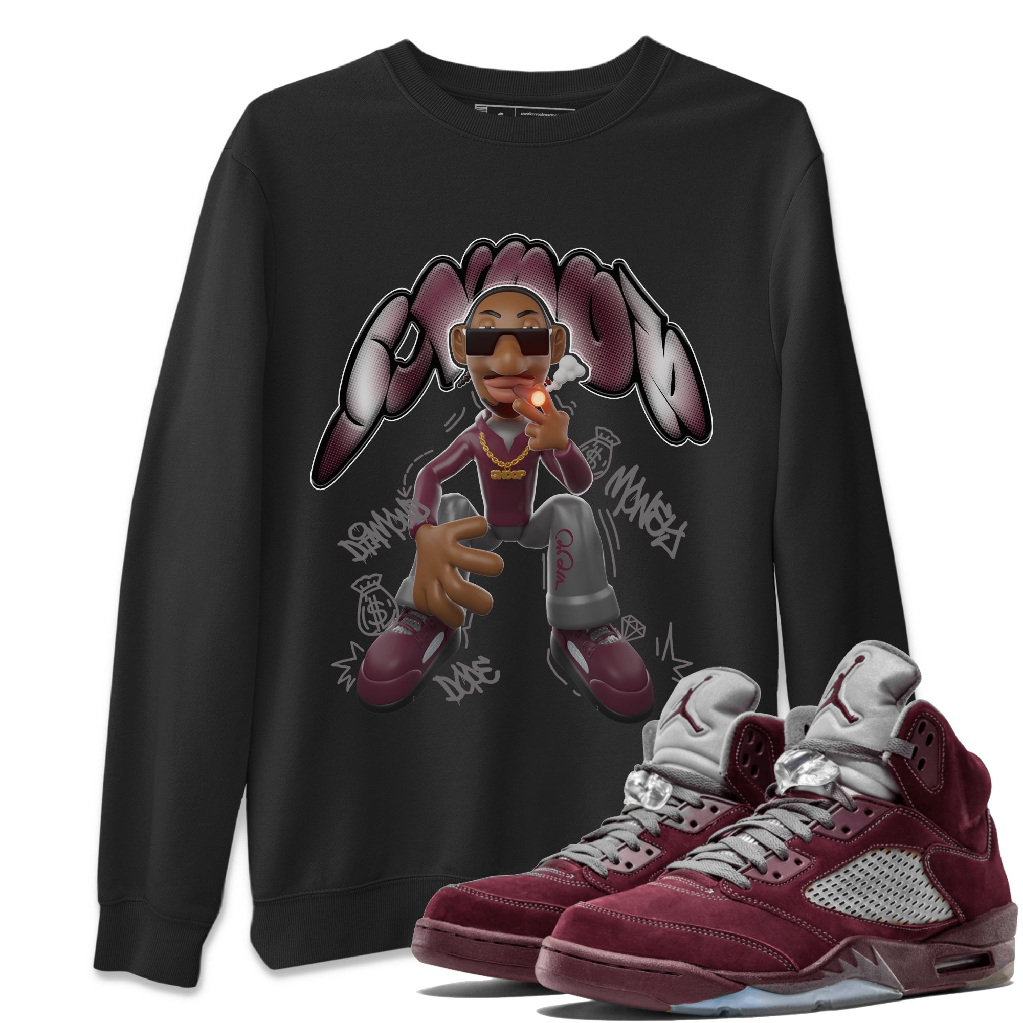 Snoop snkmatch Tee - Air Jordan 5 Burgundy