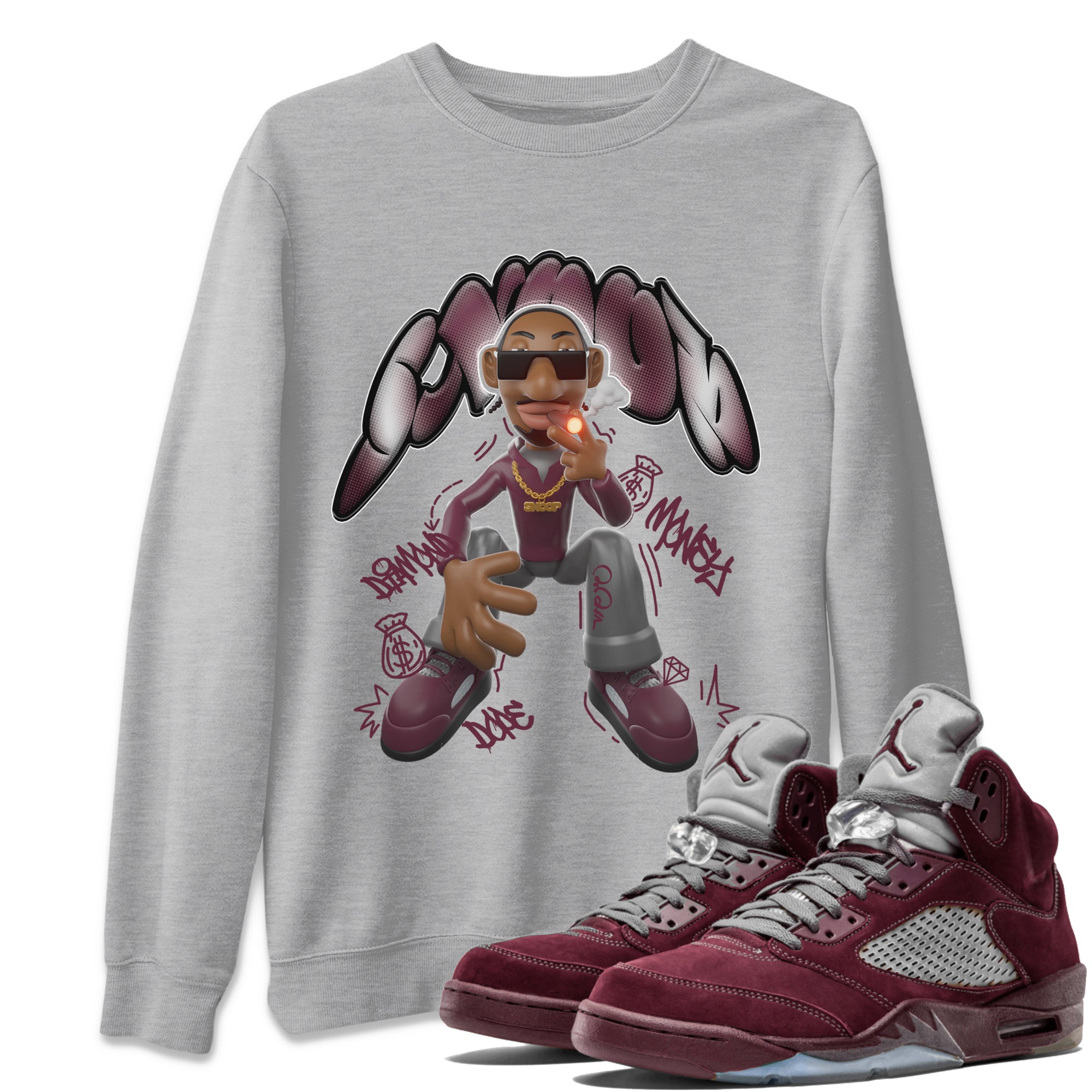 Snoop snkmatch Tee - Air Jordan 5 Burgundy