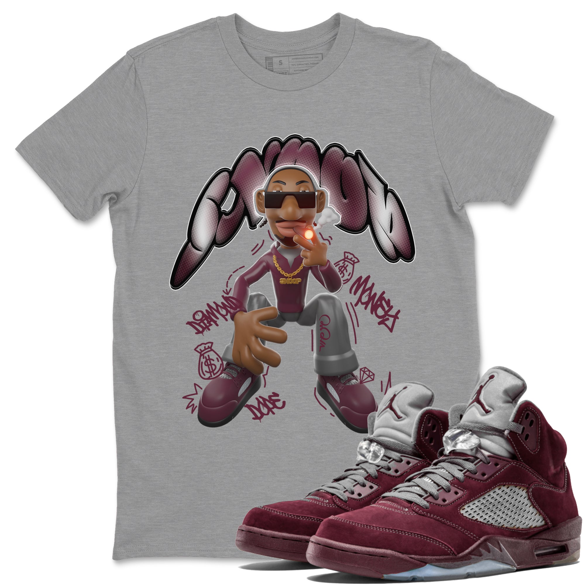 Snoop snkmatch Tee - Air Jordan 5 Burgundy