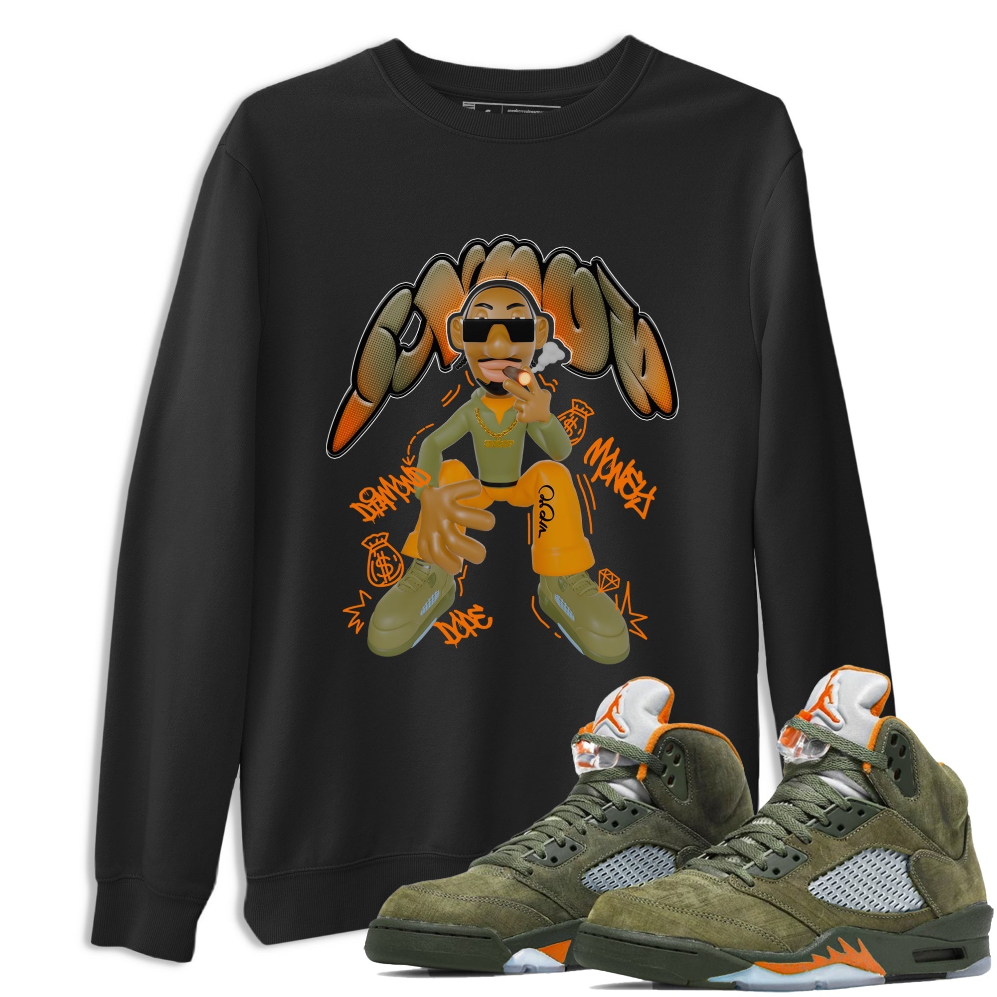 Snoop snkmatch Tees - Air Jordan 5 Olive