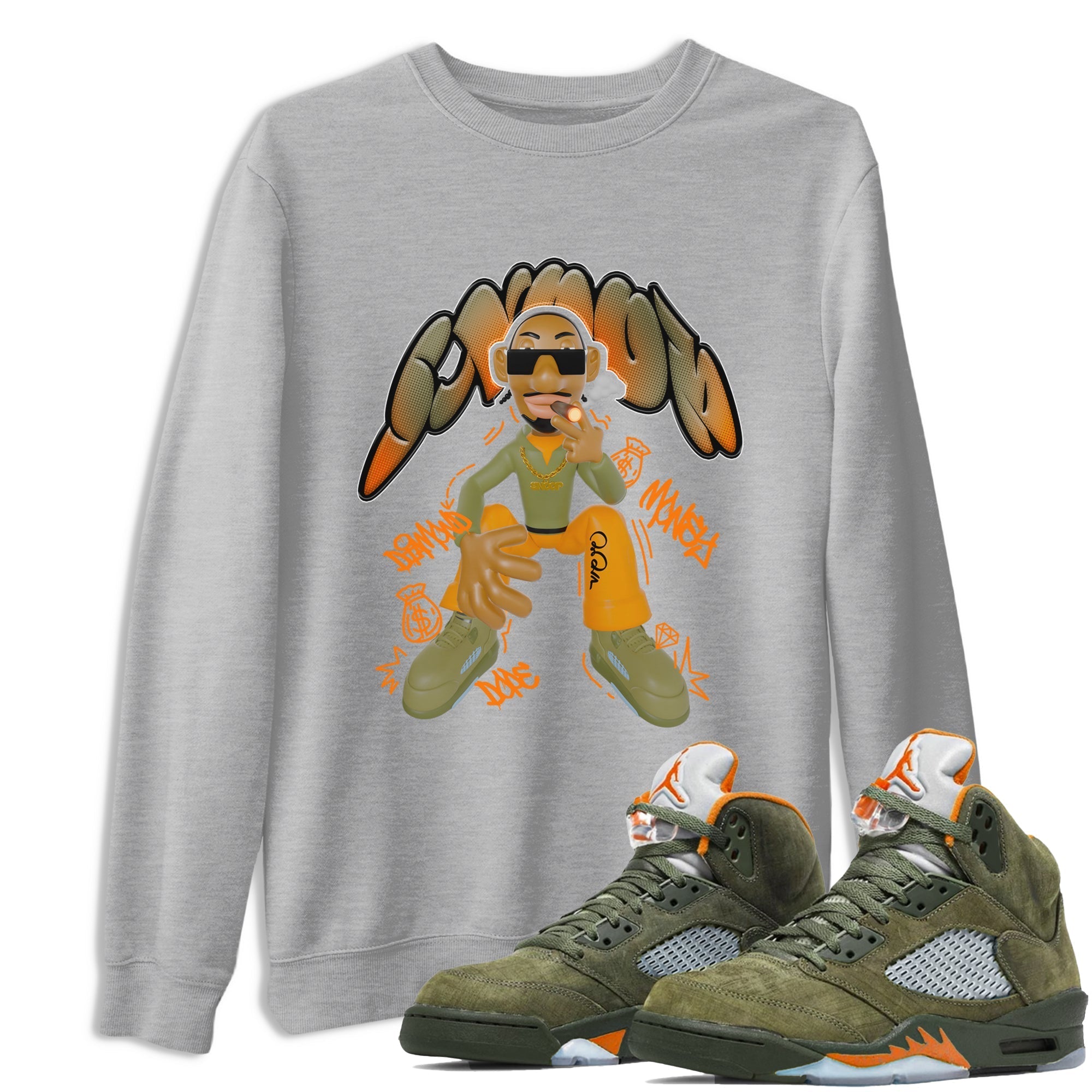 Snoop snkmatch Tees - Air Jordan 5 Olive