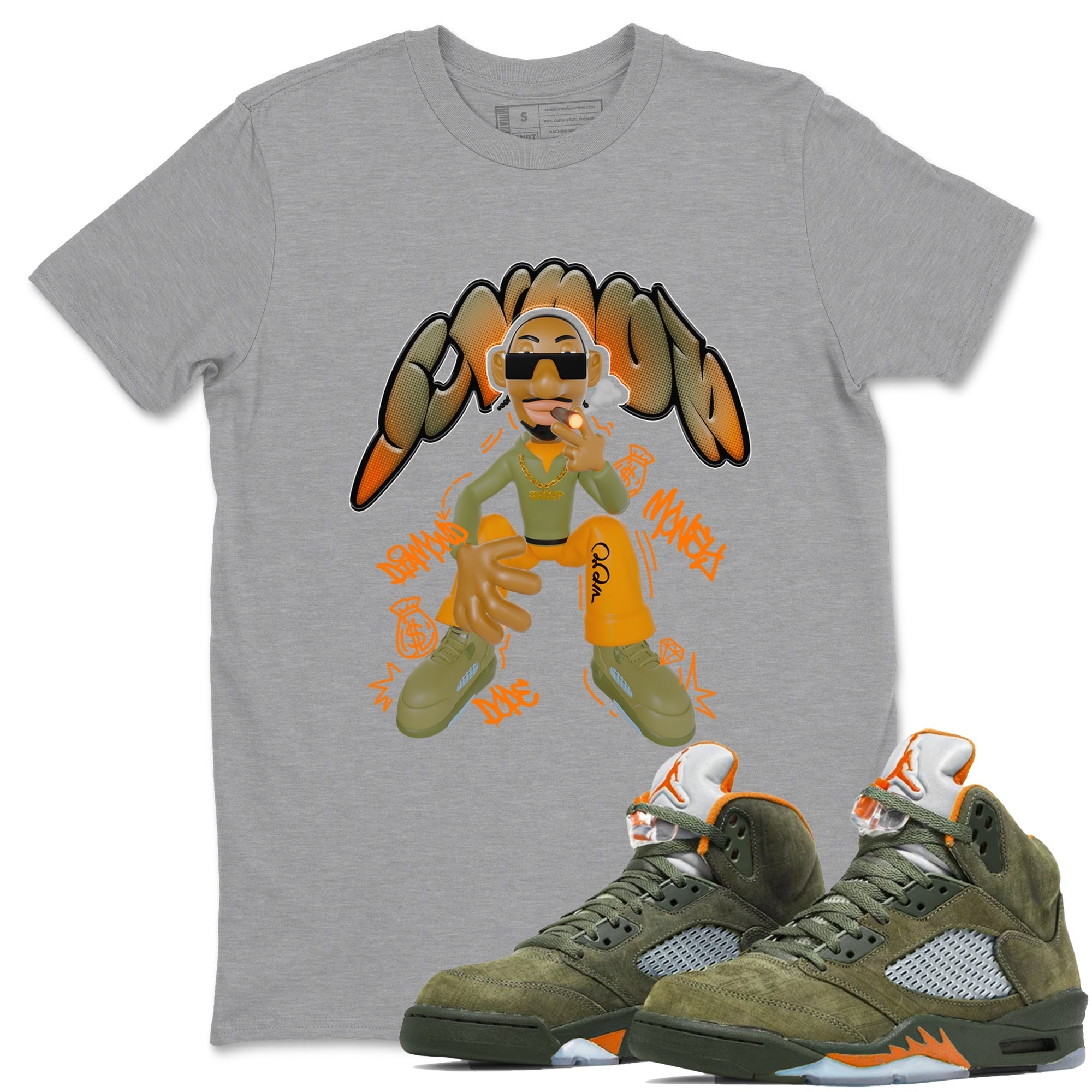 Snoop snkmatch Tees - Air Jordan 5 Olive