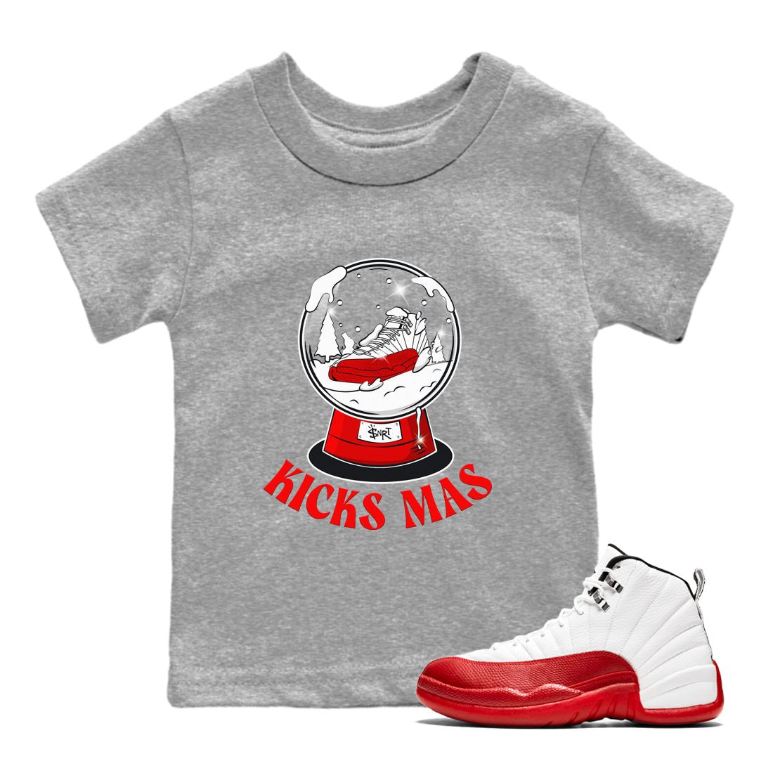 Snow Ball snkmatch Tee Kids - Air Jordan 12 Cherry