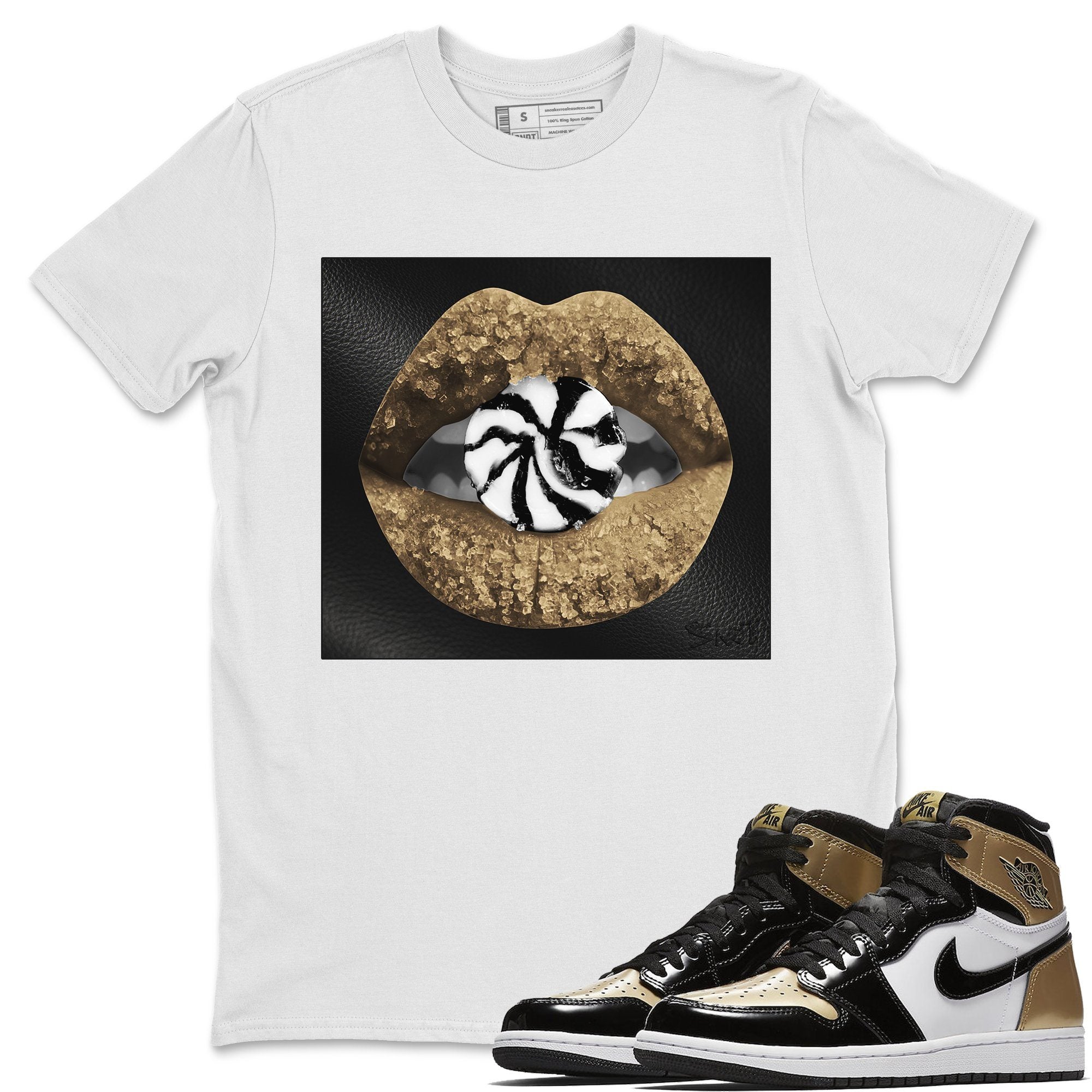 Lips Candy Unisex Tops - Air Jordan 1 Gold Toe