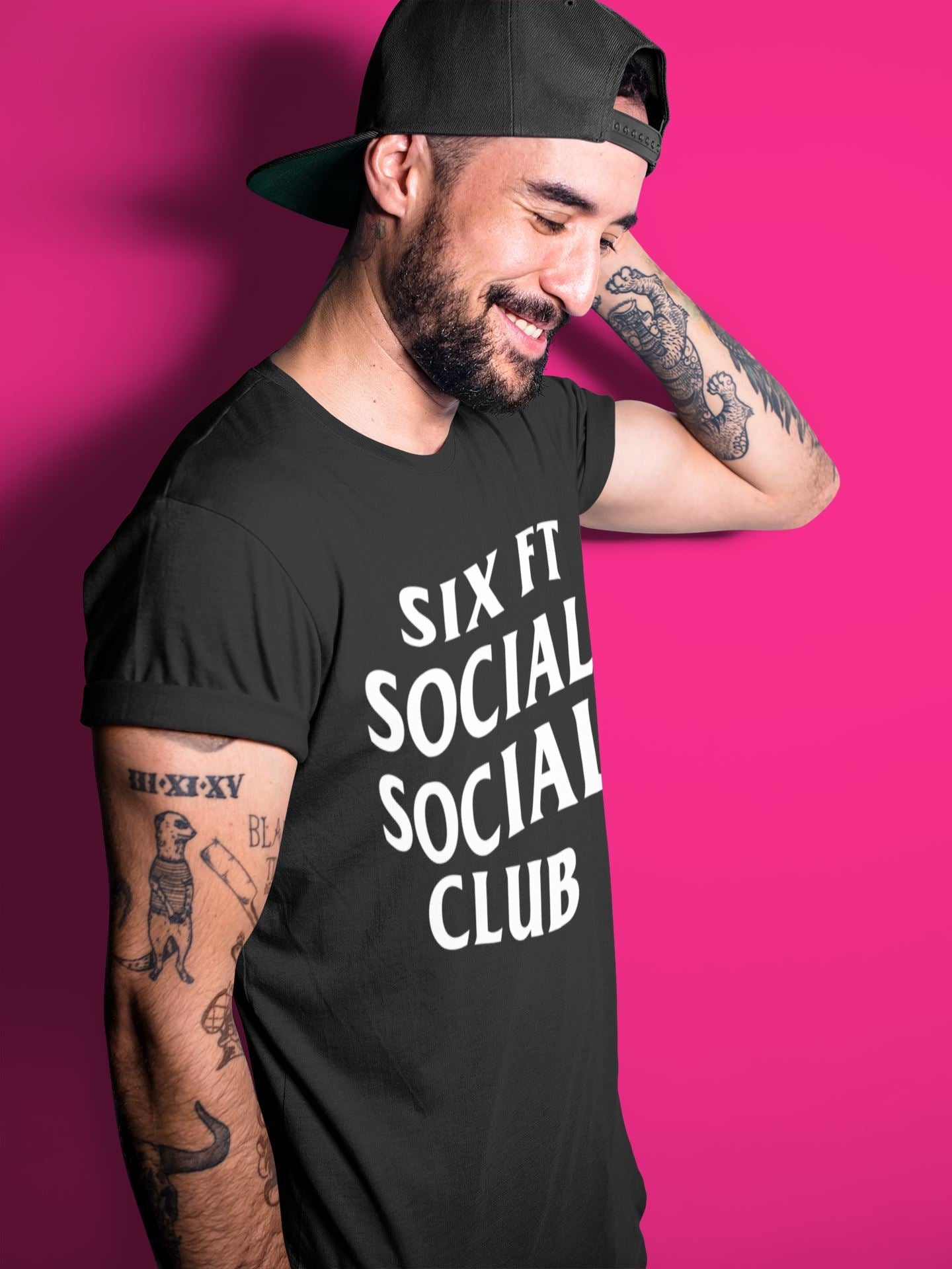 Six Ft Social Club Unisex Tops - Air Jordan 1 Black White