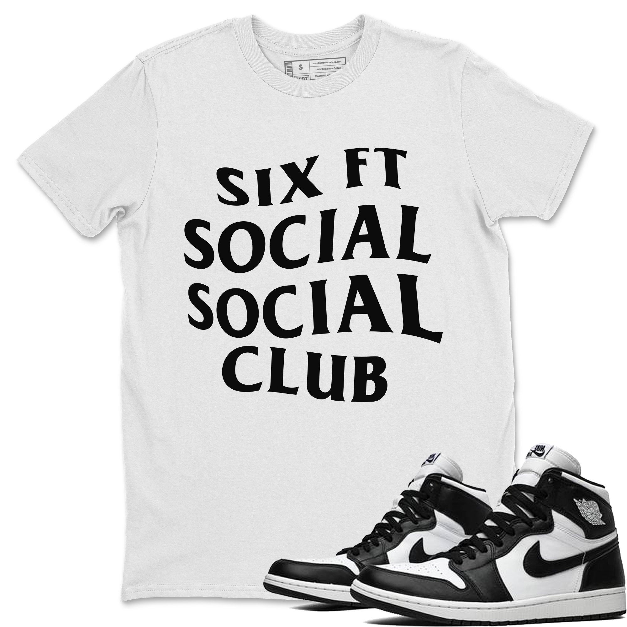 Six Ft Social Club Unisex Tops - Air Jordan 1 Black White