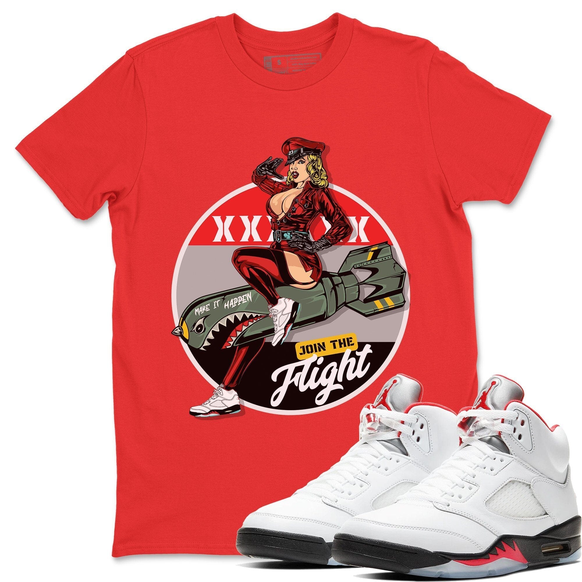 Pin Up Girl Unisex Tops - Air Jordan 5 Fire Red