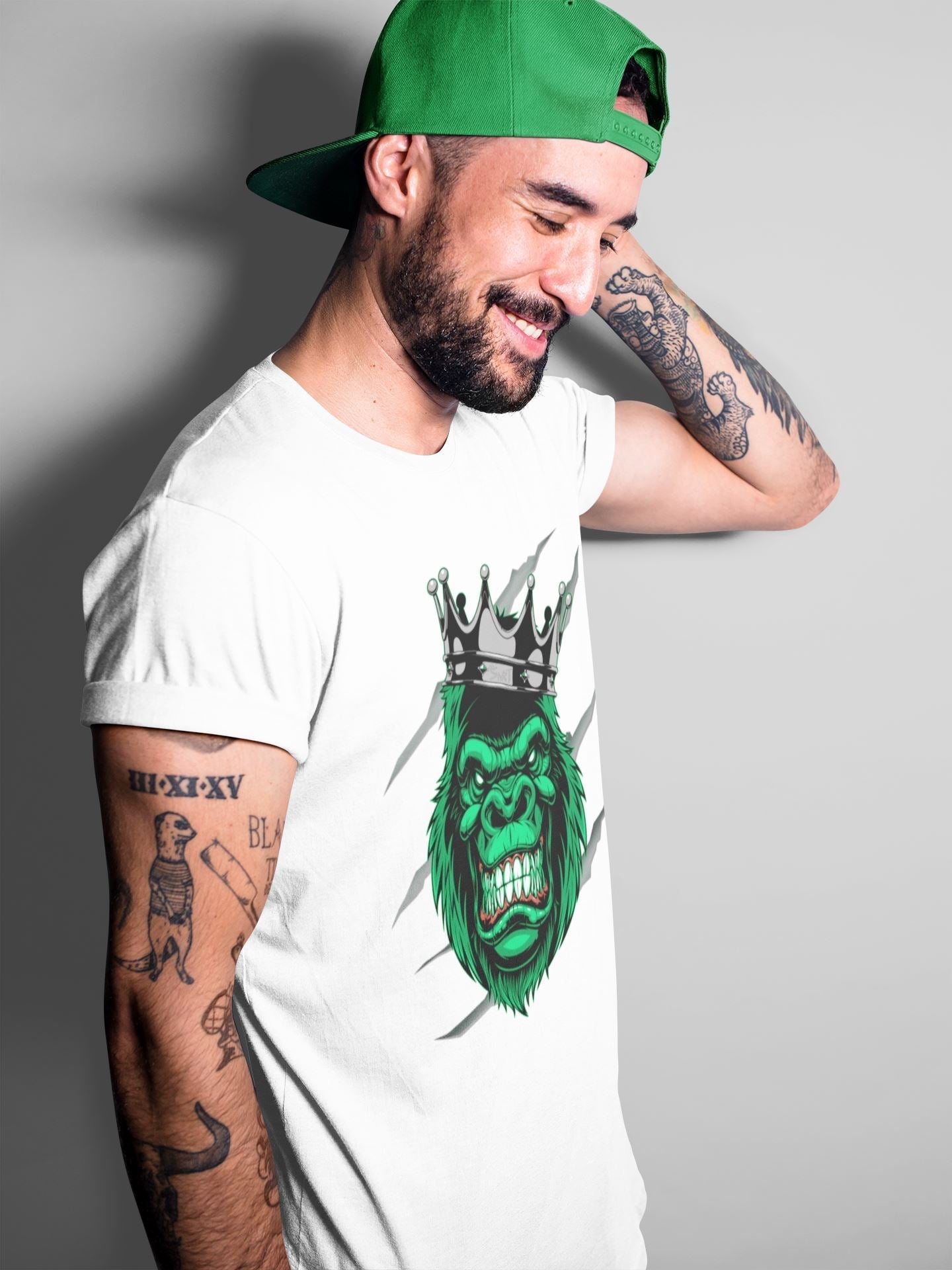 Ferocious Gorilla Unisex Tops - Air Jordan 1 Pine Green