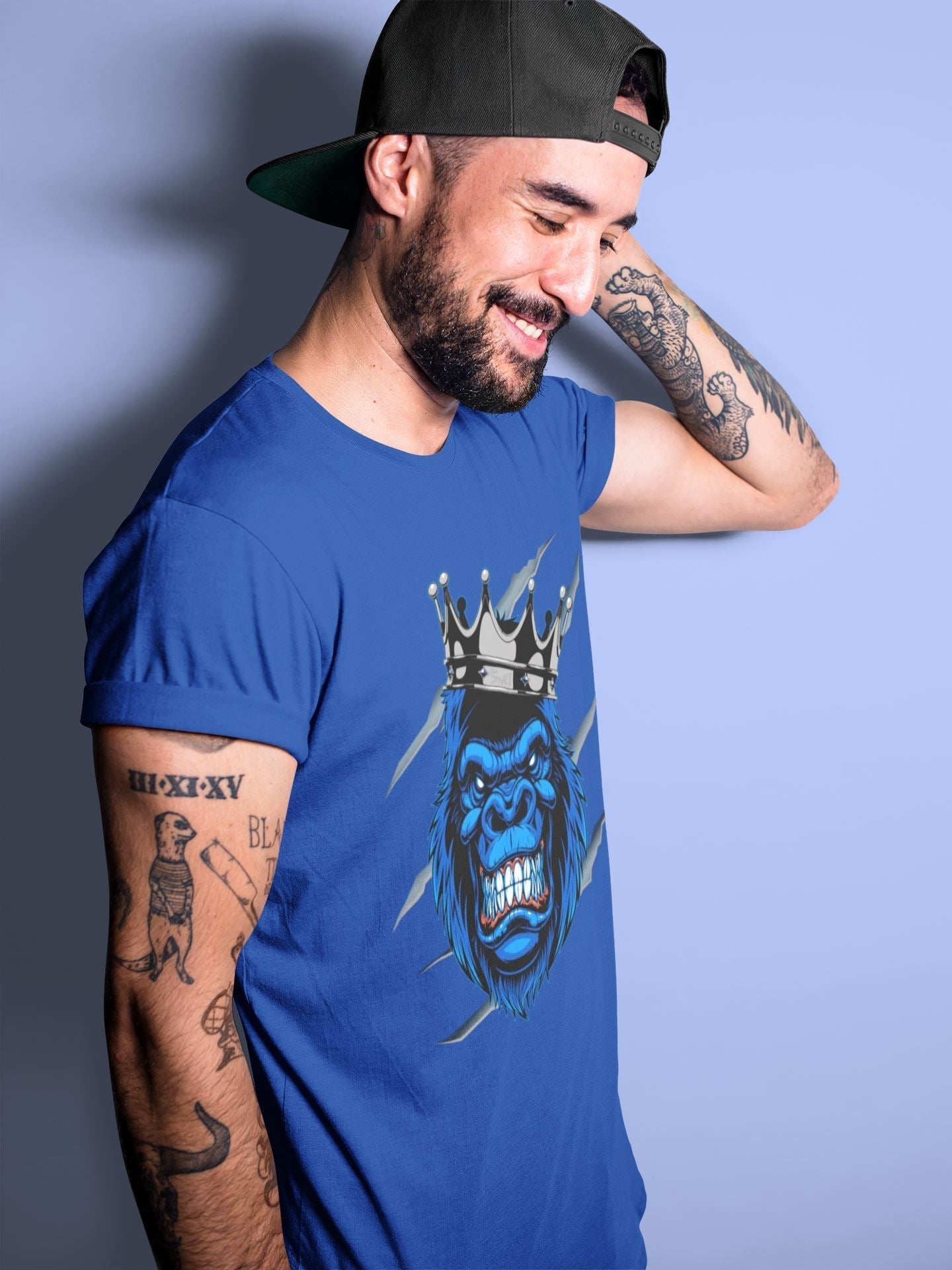 Ferocious Gorilla Unisex Tops - Air Jordan 1 Royal Black
