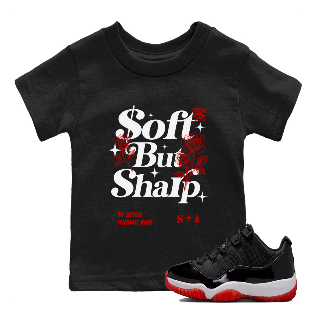 Soft but Sharp snkmatch Tees Kids - Air Jordan 11 Bred